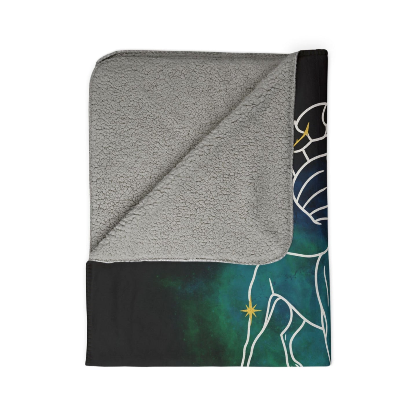Personalized Cancer Dog Sherpa Blanket | Modern Sketch Photo Upload