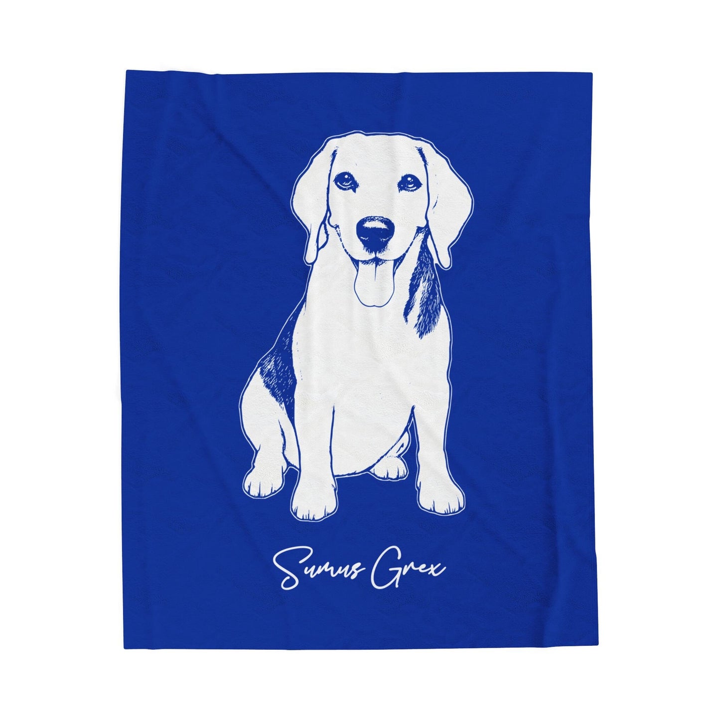 Personalized Lexington Dog Velveteen Blanket | Modern Sketch Photo Upload