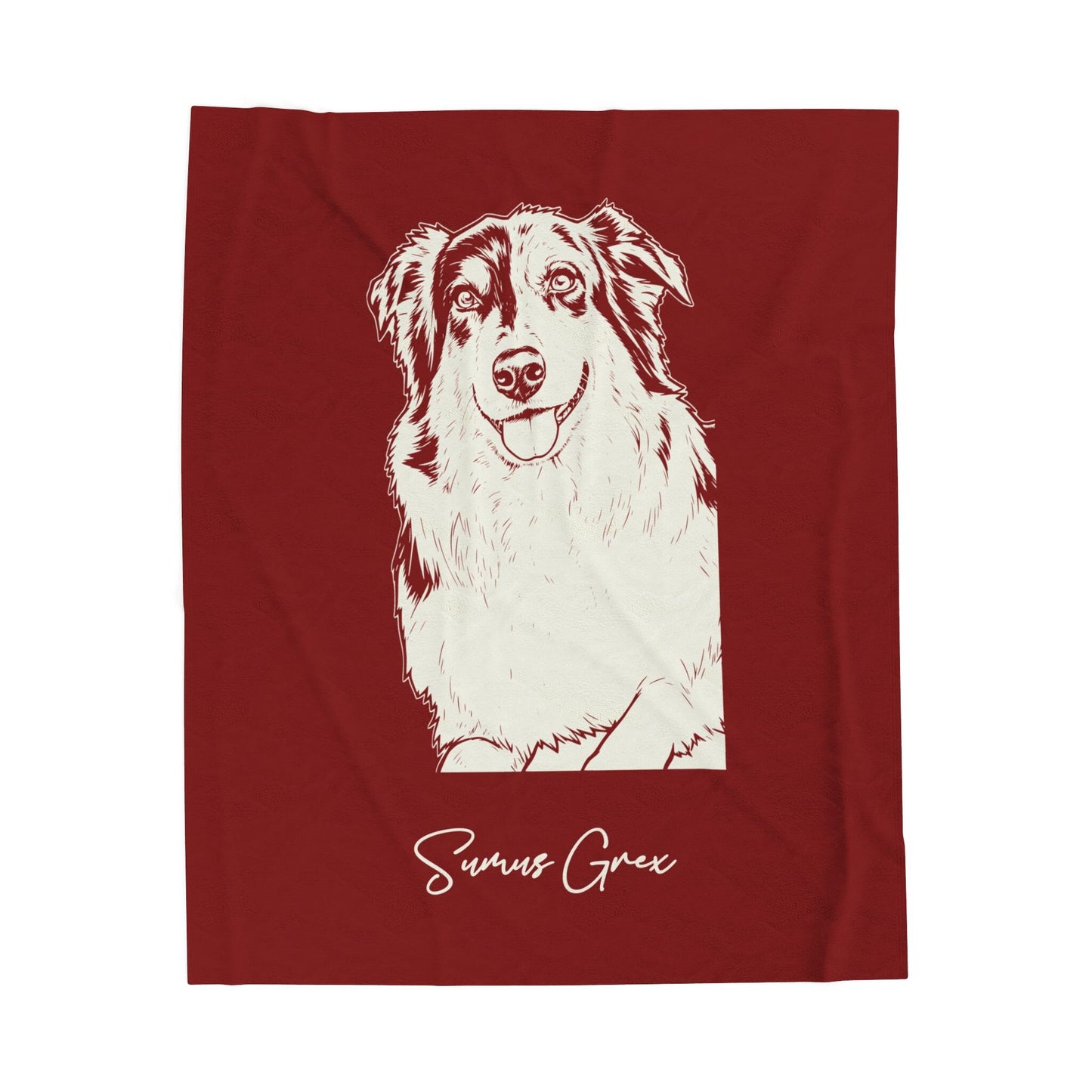 Personalized Norman Dog Velveteen Blanket | Modern Sketch Photo Upload