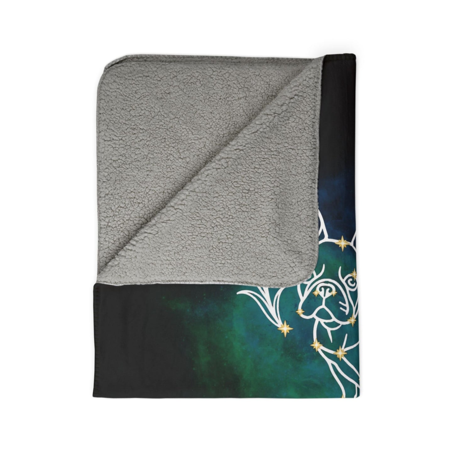 Personalized Virgo Dog Sherpa Blanket | Modern Sketch Photo Upload