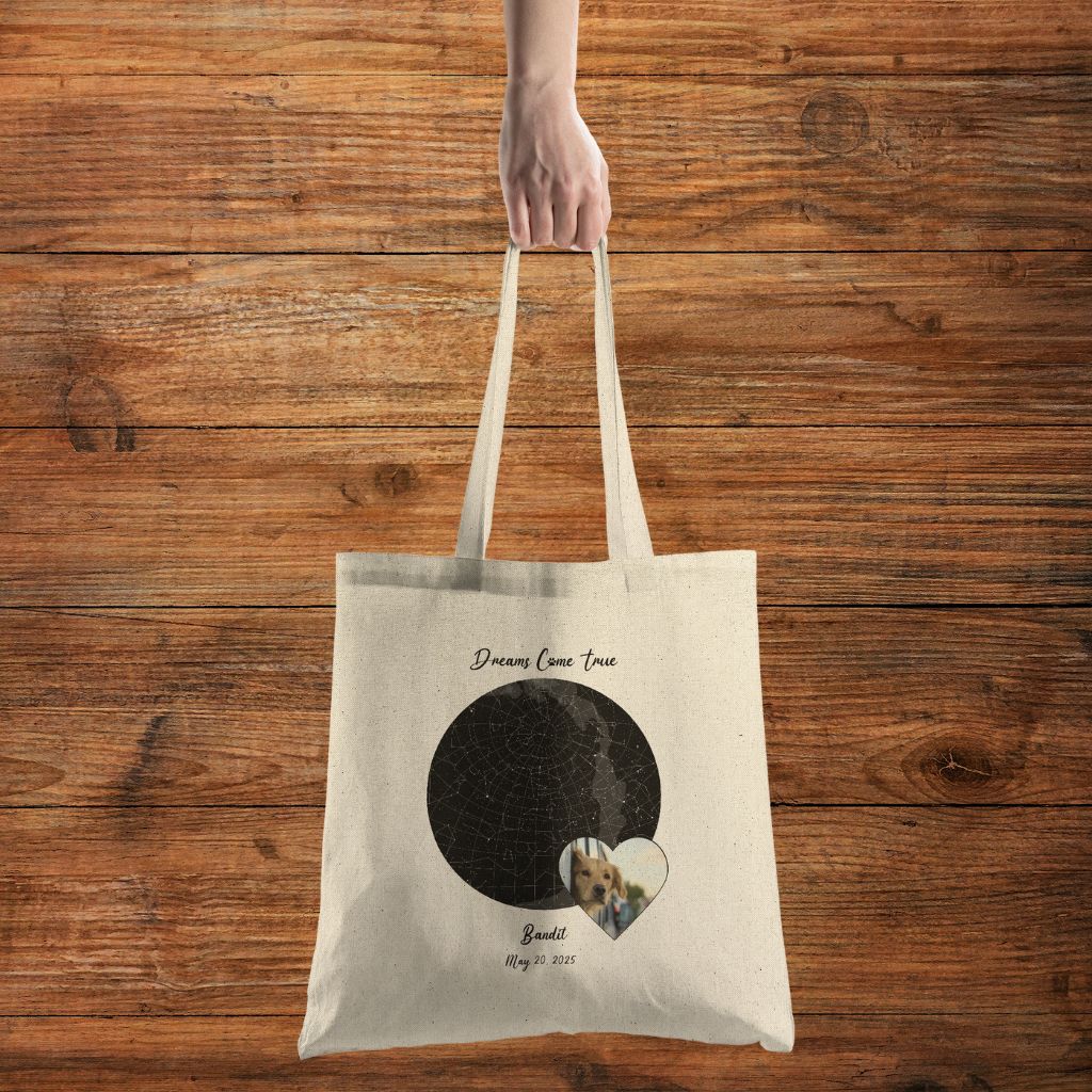 Personalized Tote Bag: Gotcha Day Dreams with Your Dog's Photo & Name