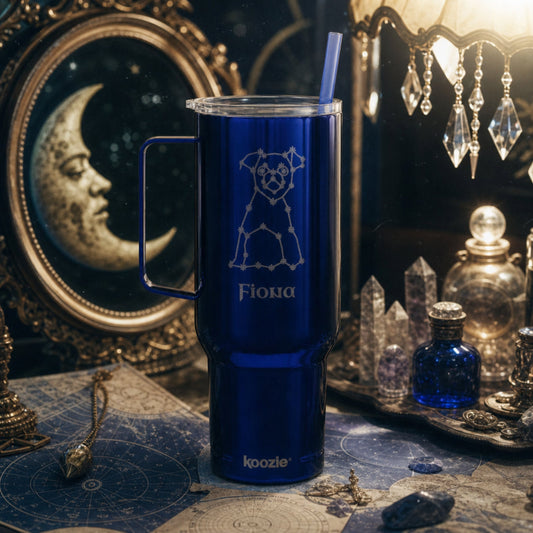 "Canis Major" Custom Pet Constellation 40oz Recycled Travel Tumbler โ Royal Blue_Doggo Mojo_Travel Tumbler_2