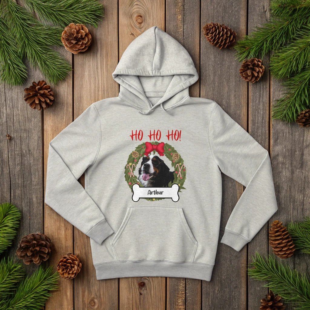 Ho Ho Ho! Your Dog's Personalized Christmas Hoodie with Custom Photo_Doggo Mojo_Hoodies_5