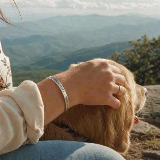 "More Trees = More Sticks" Cuff Bracelet - Silver_Doggo Mojo_Bracelet_2