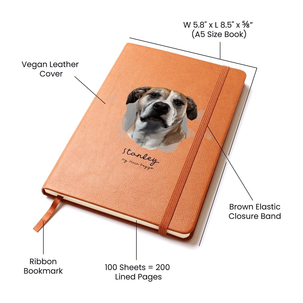 My Main Doggo: Personalized Vegan Leather Journal with Your Dog's Photo & Name_Doggo Mojo_Journals_4