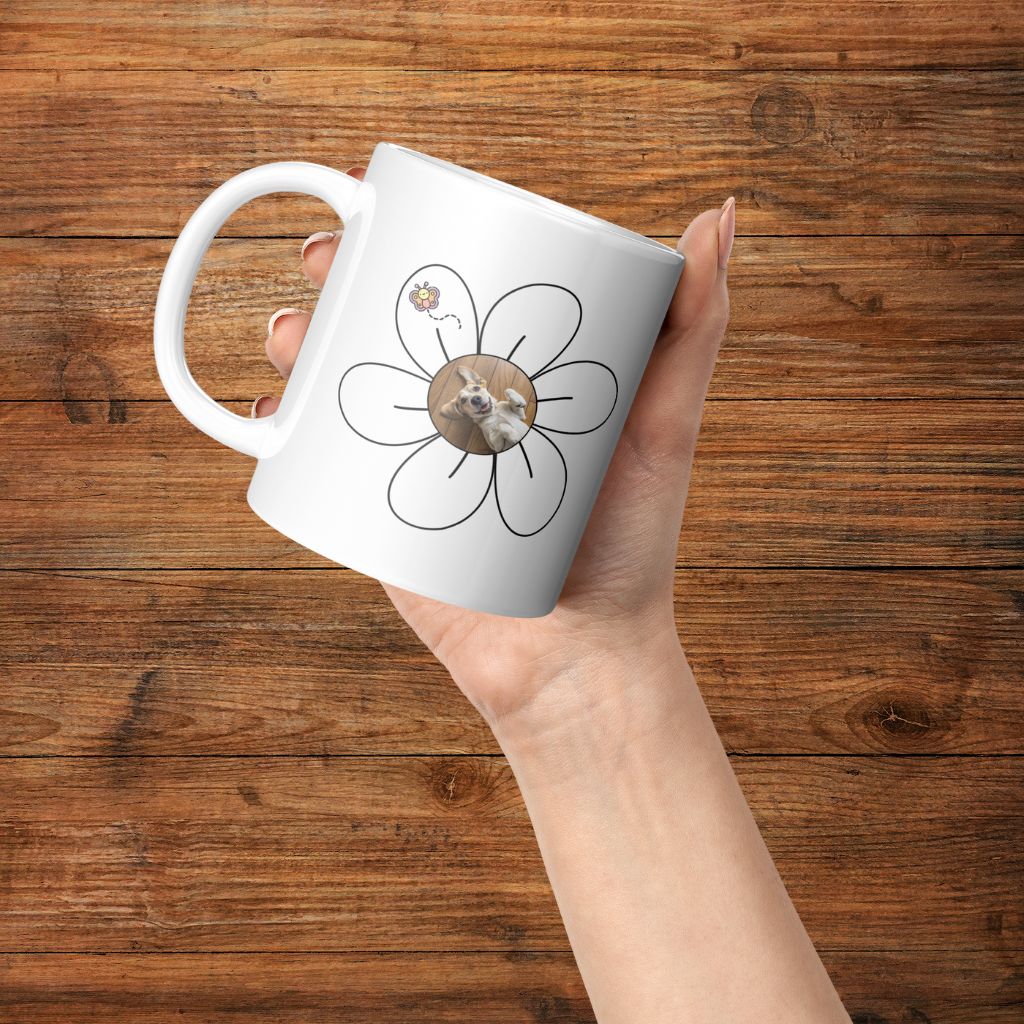 Personalized 11oz Ceramic Mug: Daisy Dog with Your Dog's Photo & Name_Doggo Mojo_Ceramic Mugs_5