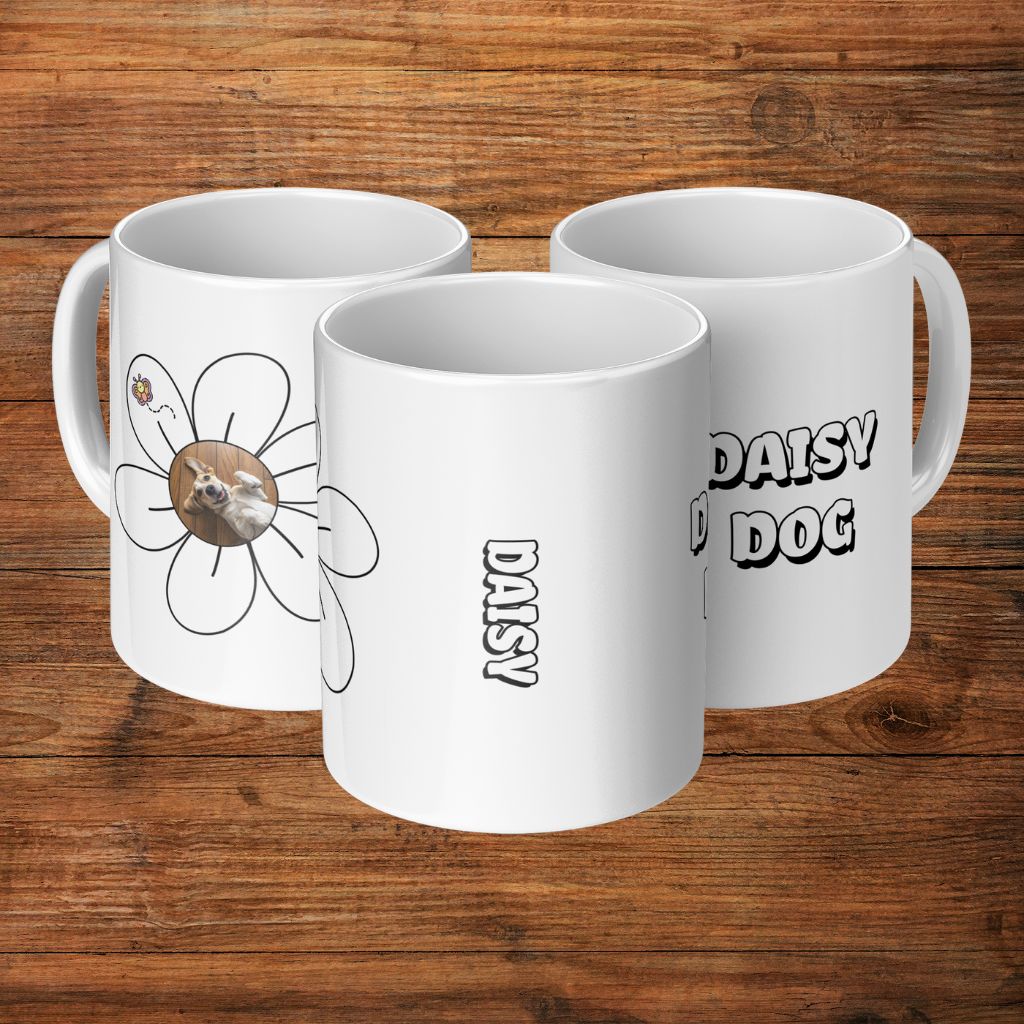 Personalized 11oz Ceramic Mug: Daisy Dog with Your Dog's Photo & Name_Doggo Mojo_Ceramic Mugs_11