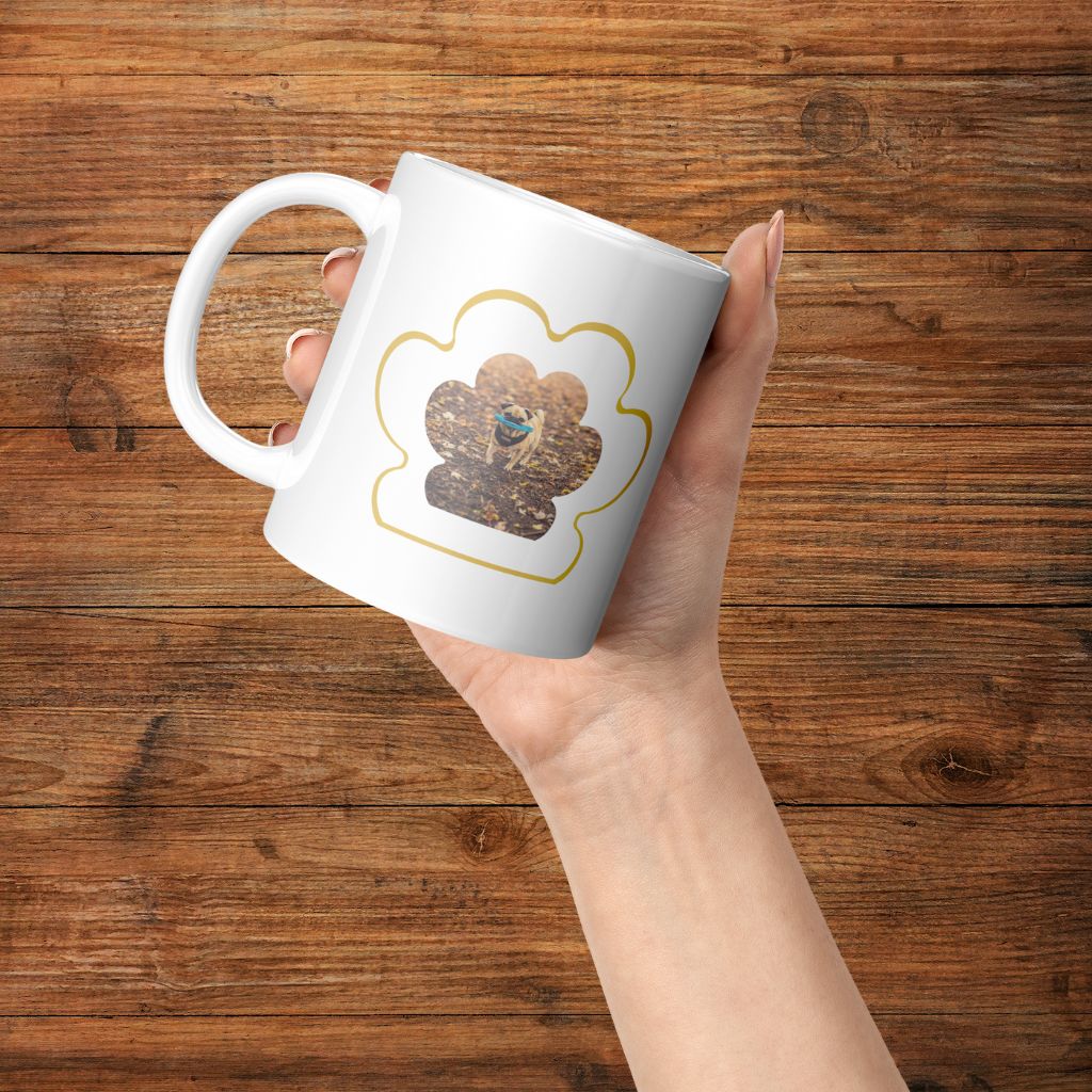 Personalized 11oz Ceramic Mug: Dog Dad Paw Print with Your Dog's Photo & Name_Doggo Mojo_Ceramic Mugs_5