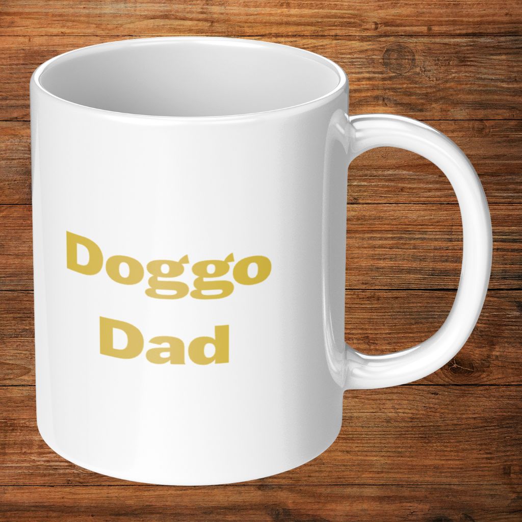 Personalized 11oz Ceramic Mug: Dog Dad Paw Print with Your Dog's Photo & Name_Doggo Mojo_Ceramic Mugs_9