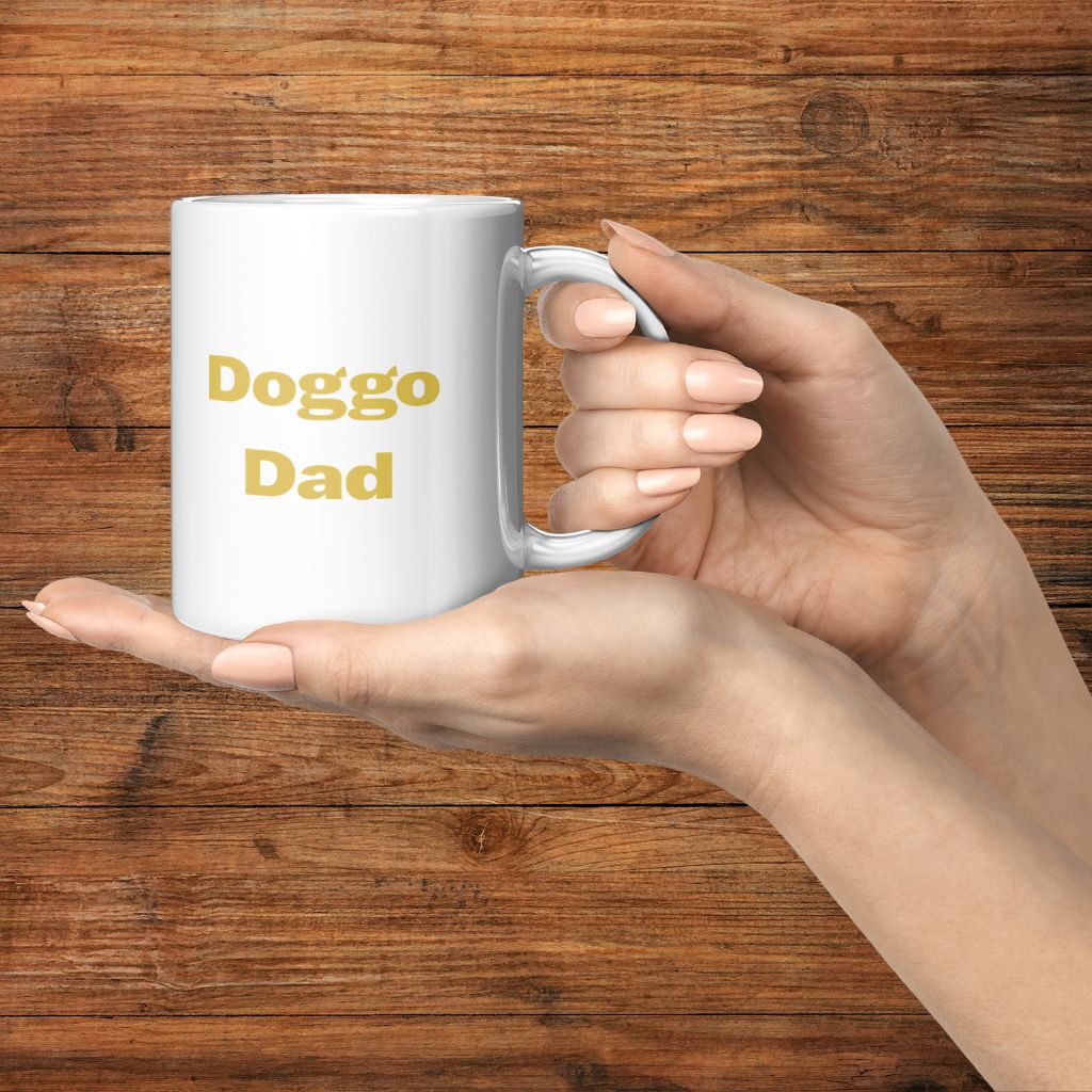 Personalized 11oz Ceramic Mug: Dog Dad Paw Print with Your Dog's Photo & Name_Doggo Mojo_Ceramic Mugs_6
