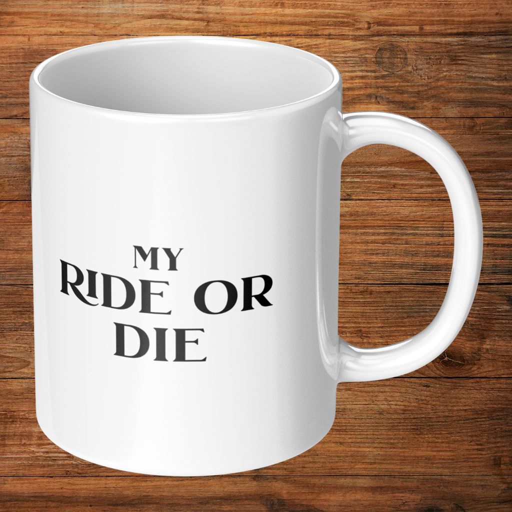 Personalized 11oz Ceramic Mug: My Ride or Die with Your Dog's Photo & Name_Doggo Mojo_Ceramic Mugs_8