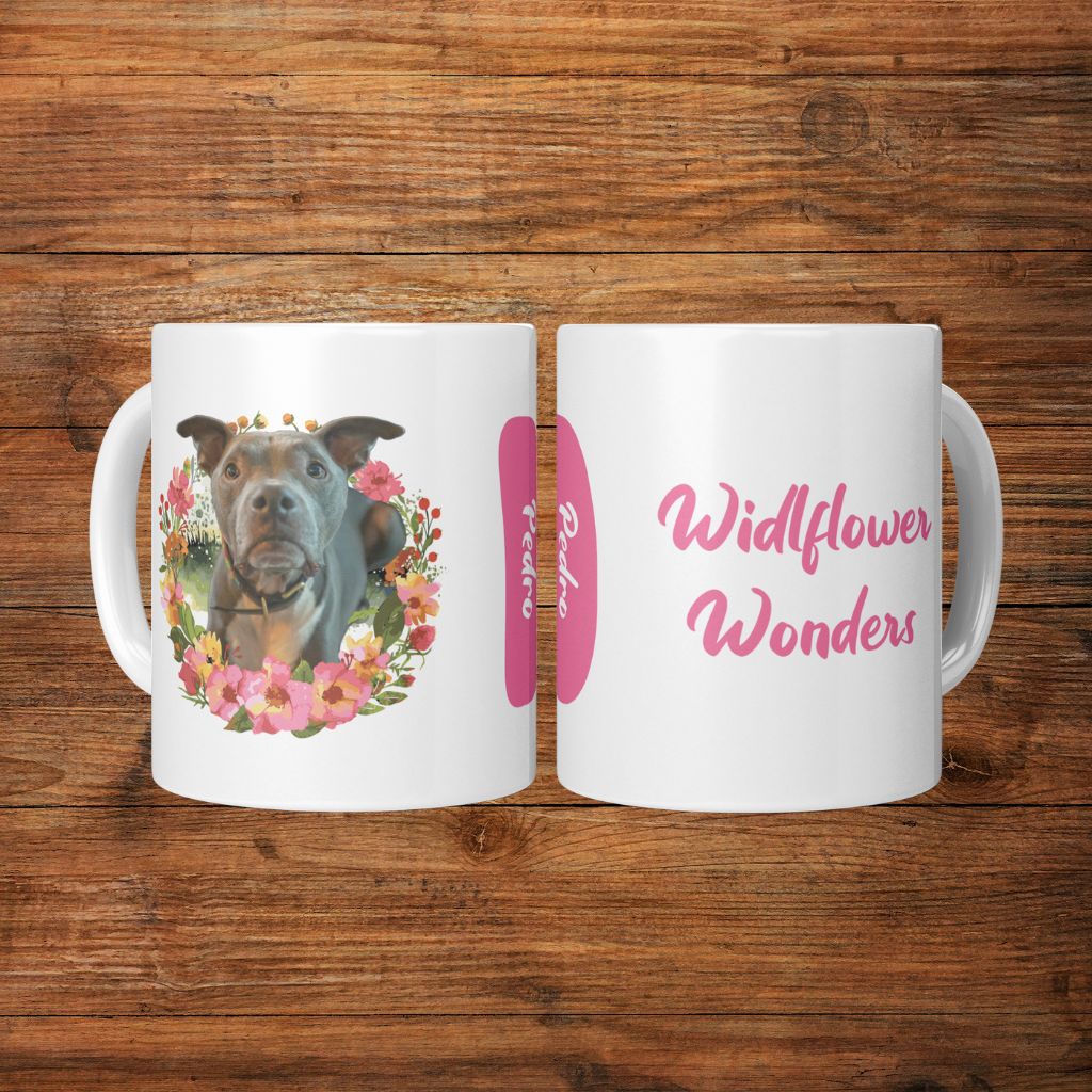 Personalized 11oz Ceramic Mug: Wildflower Wonders with Your Dog's Photo & Name_Doggo Mojo_Ceramic Mugs_12