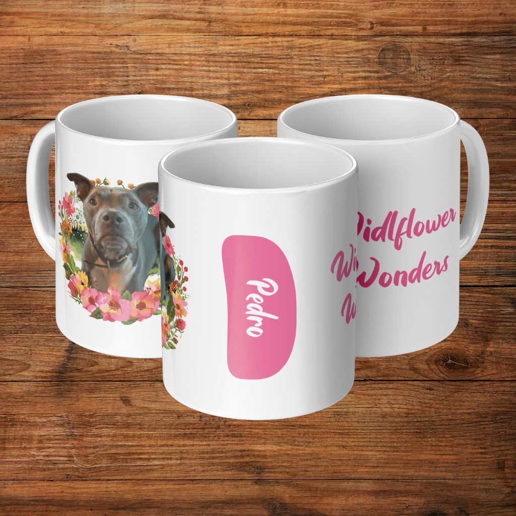 Personalized 11oz Ceramic Mug: Wildflower Wonders with Your Dog's Photo & Name_Doggo Mojo_Ceramic Mugs_18