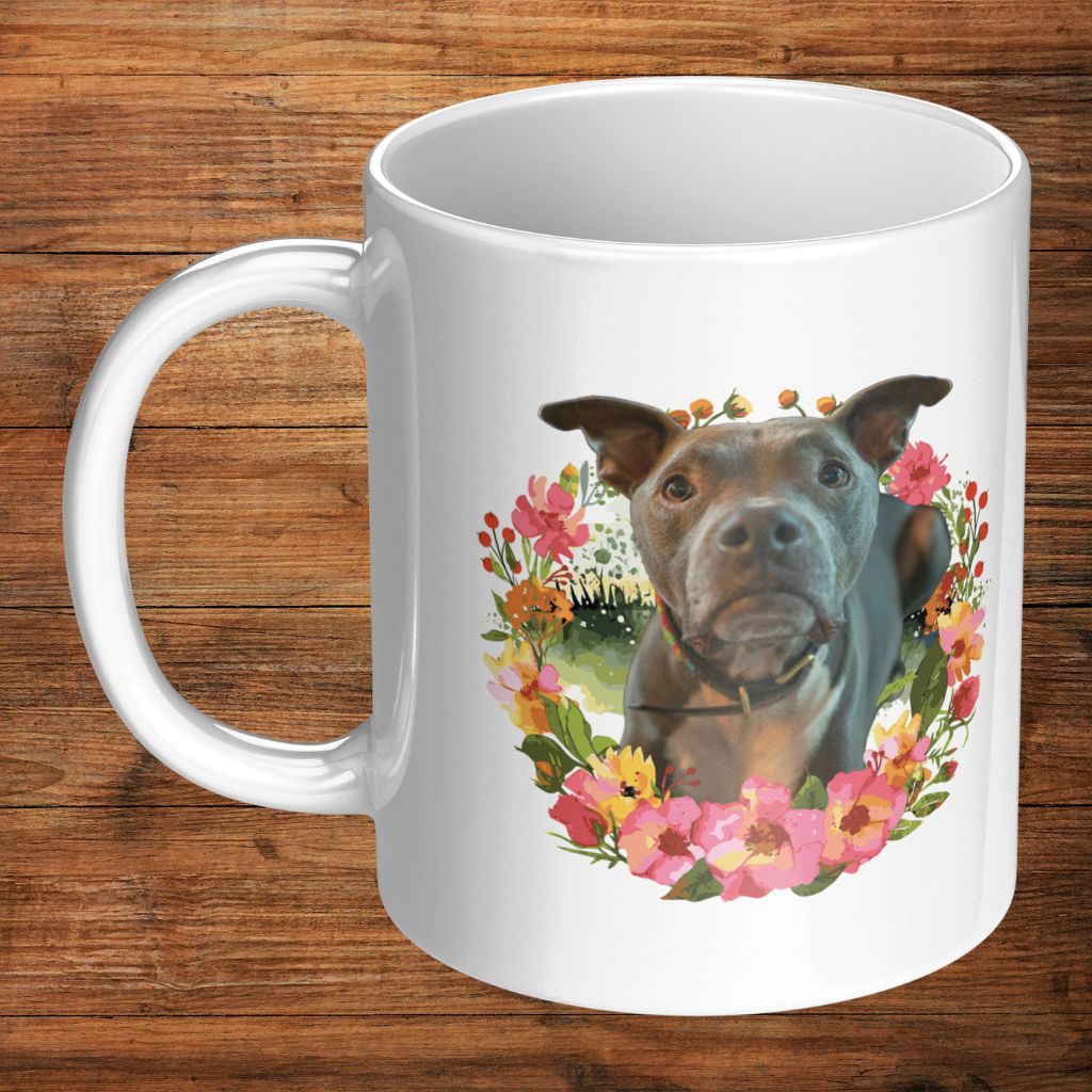 Personalized 11oz Ceramic Mug: Wildflower Wonders with Your Dog's Photo & Name_Doggo Mojo_Ceramic Mugs_14