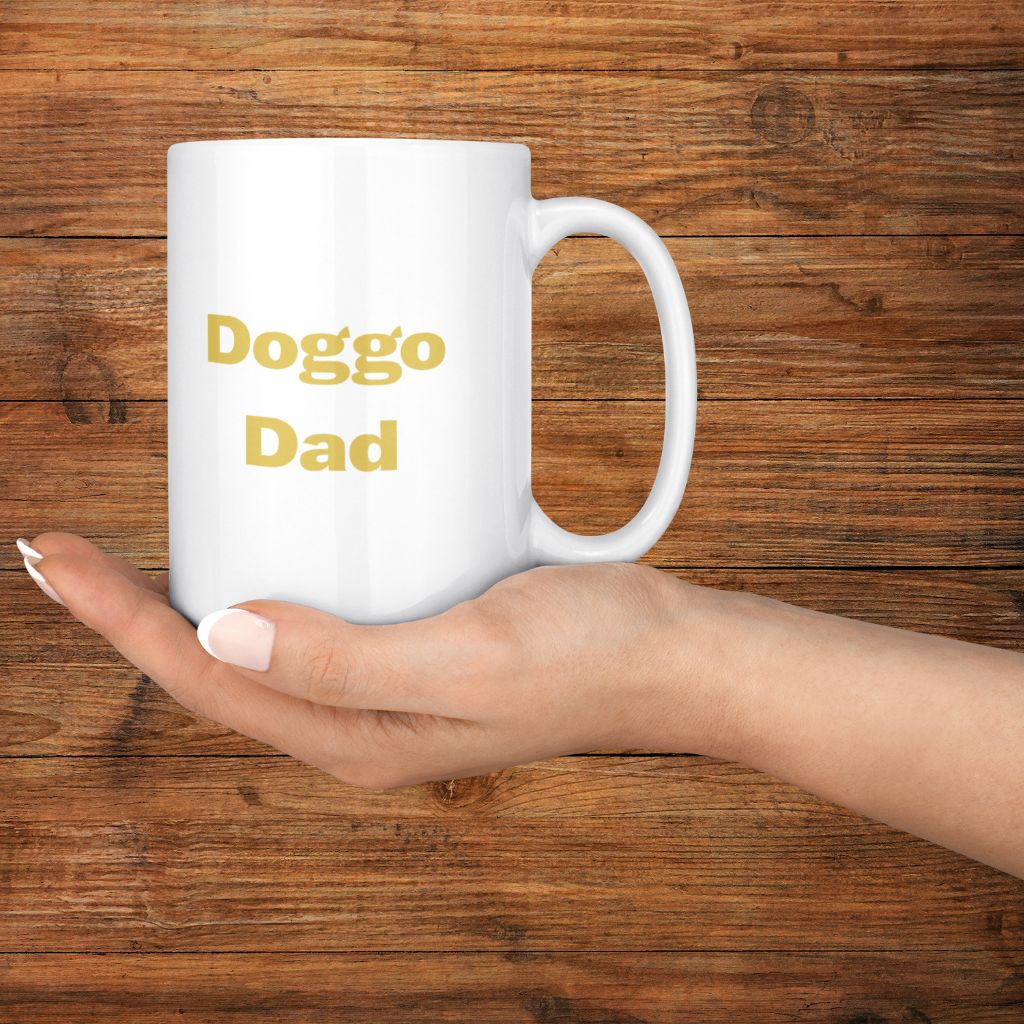 Personalized 15oz Ceramic Mug: Dog Dad Paw Print with Your Dog's Photo & Name_Doggo Mojo_Ceramic Mugs_6