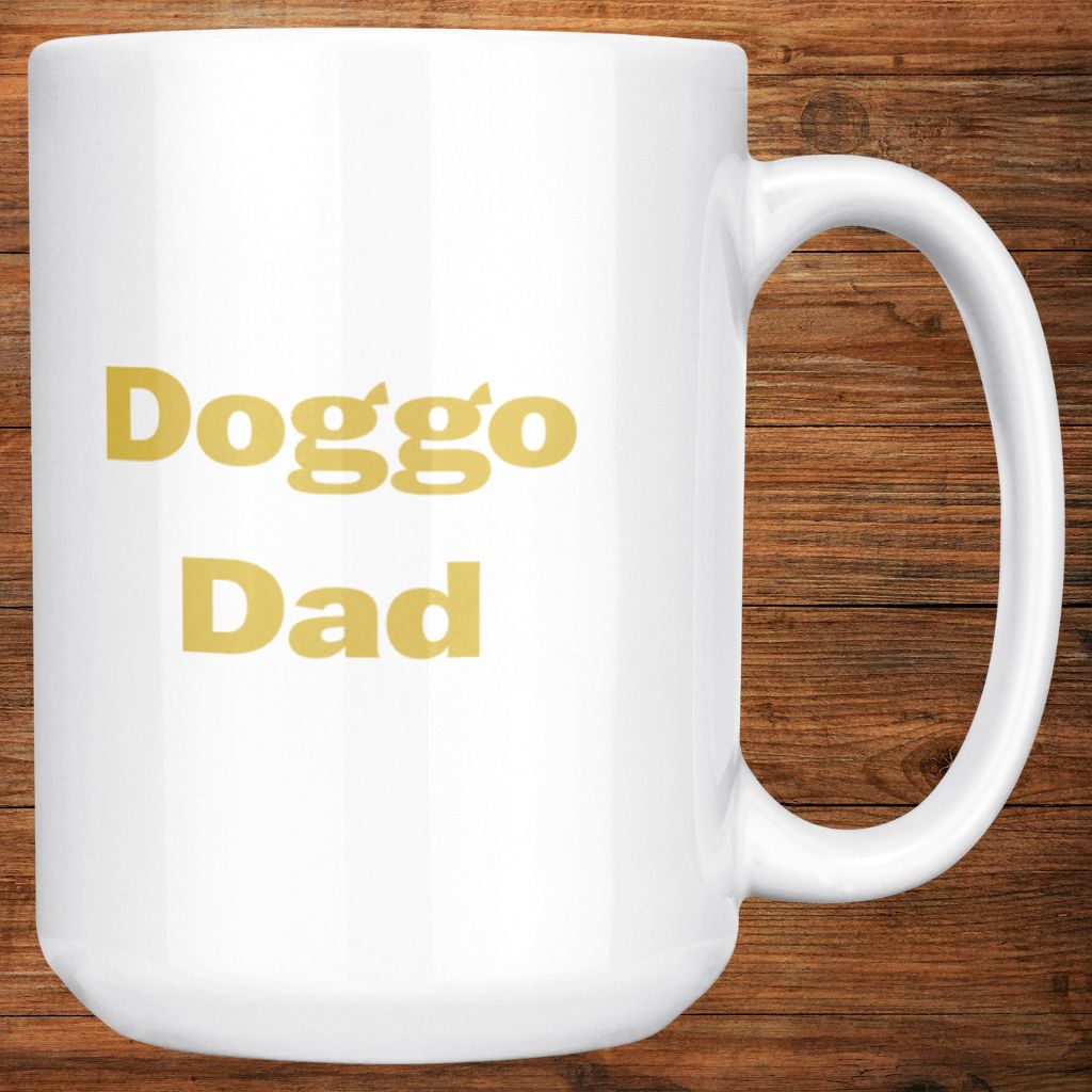 Personalized 15oz Ceramic Mug: Dog Dad Paw Print with Your Dog's Photo & Name_Doggo Mojo_Ceramic Mugs_9
