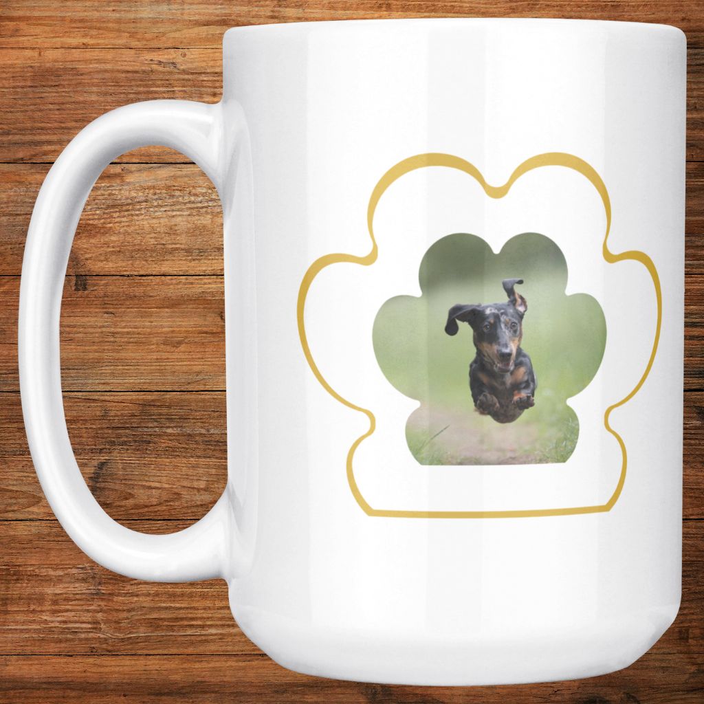 Personalized 15oz Ceramic Mug: Dog Mom Paw Print with Your Dog's Photo & Name_Doggo Mojo_Ceramic Mugs_8