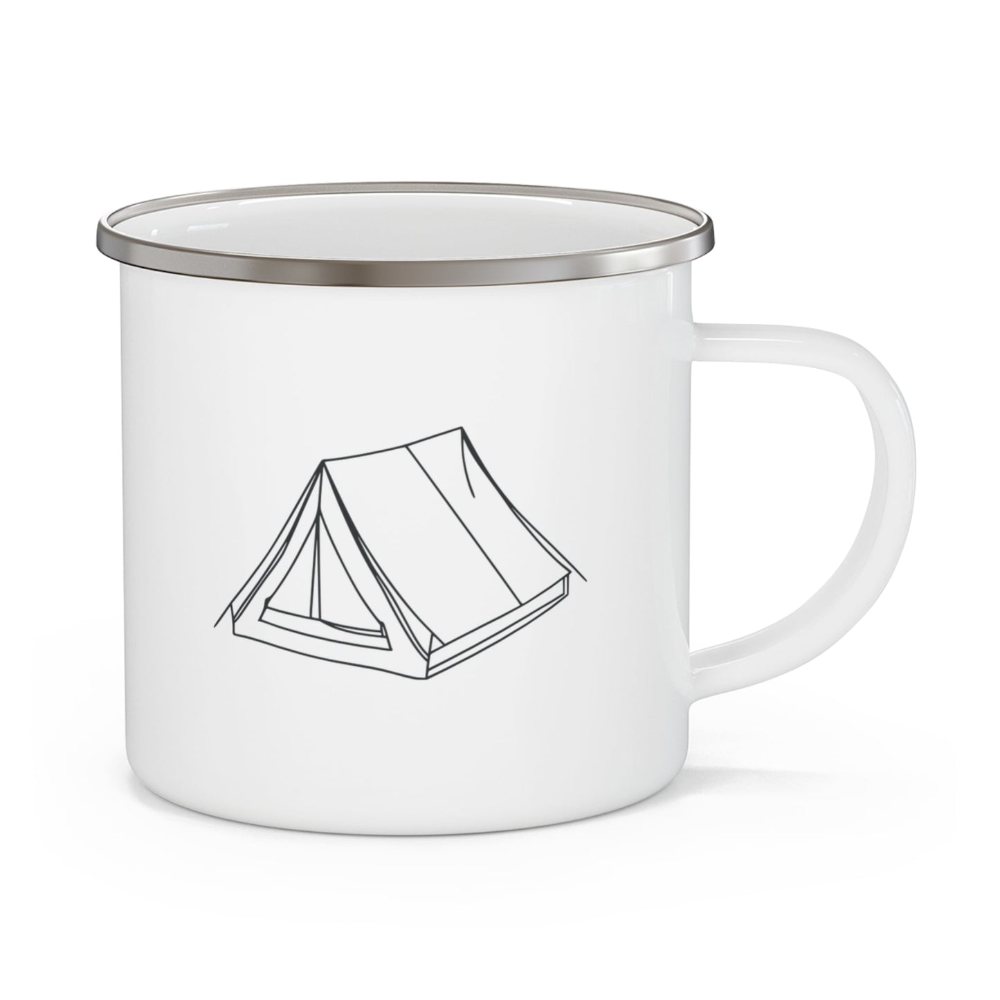 Personalized Camp Mug: Custom Dog Sketch & Tent with Your Dog's Name_Doggo Mojo_Enamel Camping Mug_5