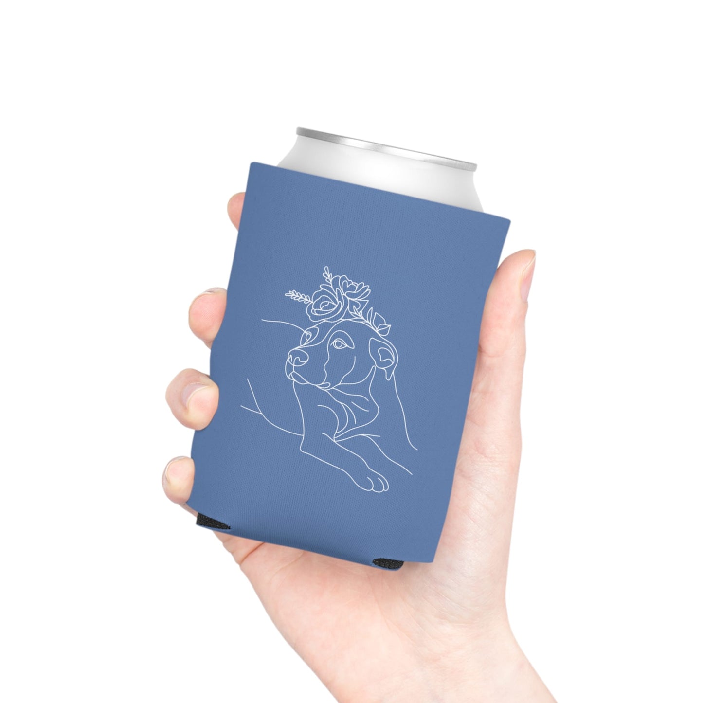Personalized Can Cooler: Minimal Line Art with Your Dog's Photo & Name_Doggo Mojo_Drink Sleeves_5
