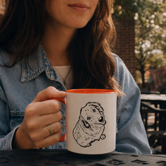 Personalized Central Dog Ceramic Accent Mug | Modern Sketch Photo Upload_Doggo Mojo_Ceramic Mugs_2