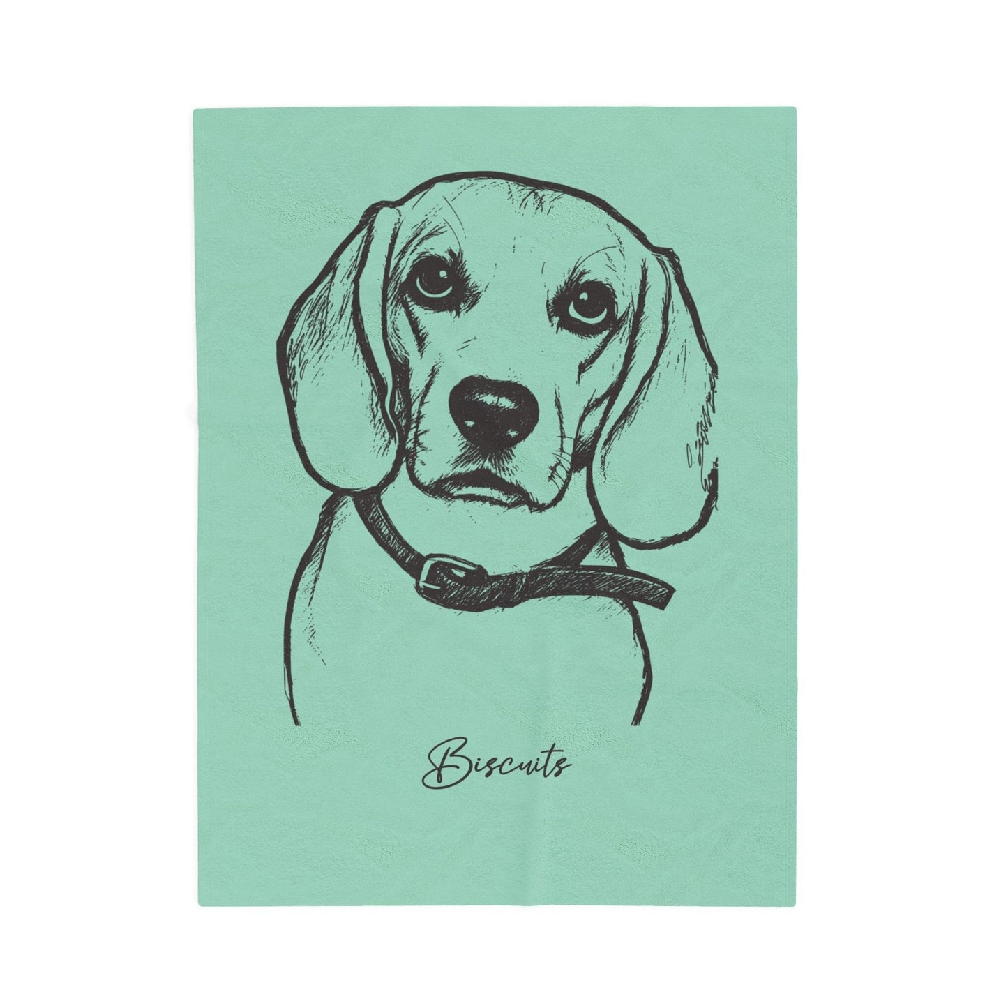 Personalized Coastal Dog Velveteen Blanket | Modern Sketch Photo Upload_Doggo Mojo_Blankets_9