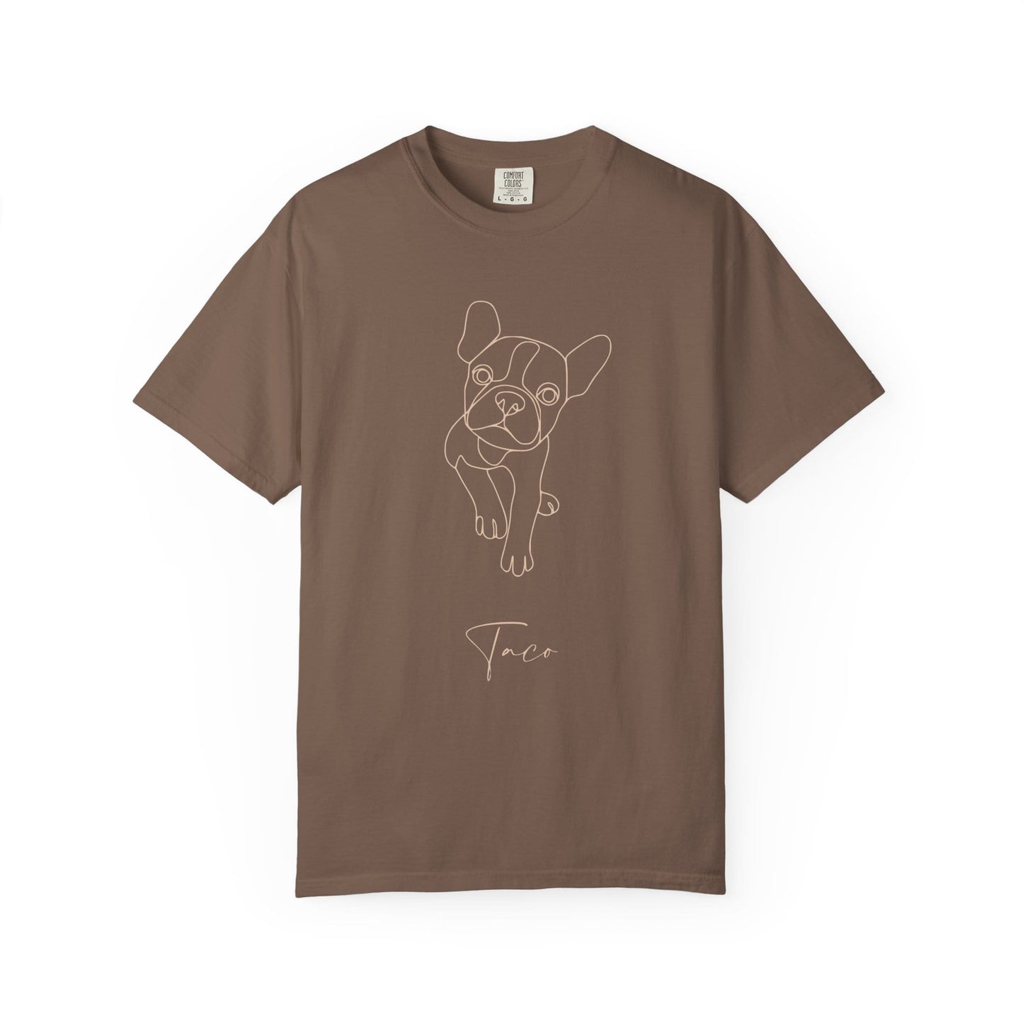 Personalized Comfort Colors T-shirt | Minimal Line Art with Your Dog's Photo & Name_Doggo Mojo_T-shirts_20
