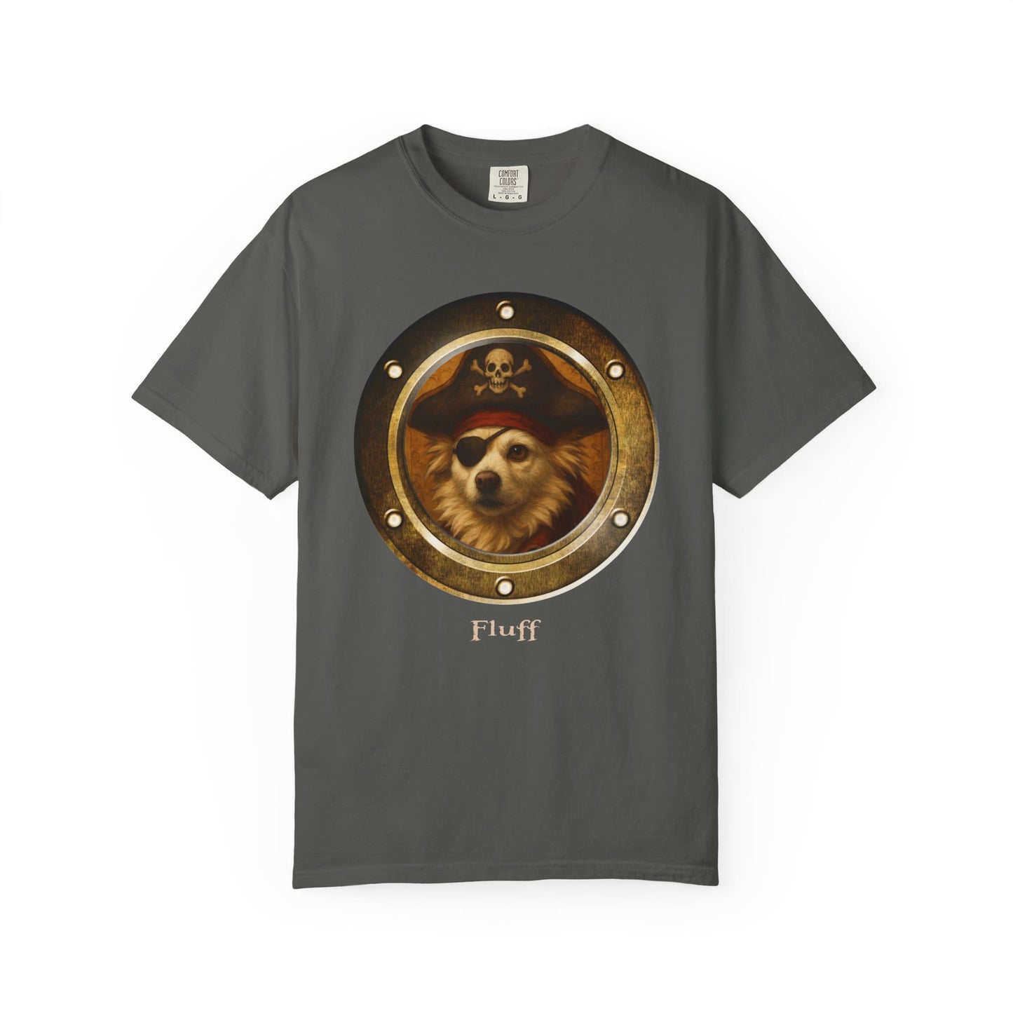Personalized Comfort Colors T-Shirt | Pirate Pup Design with Your Dog's Photo & Name_Doggo Mojo_T-shirts_19