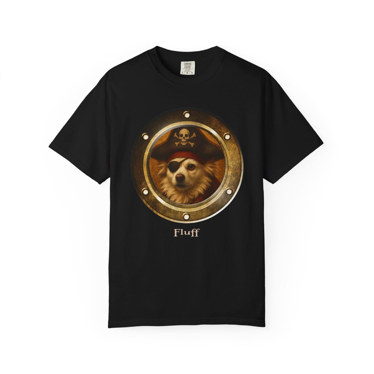 Personalized Comfort Colors T-Shirt | Pirate Pup Design with Your Dog's Photo & Name_Doggo Mojo_T-shirts_21