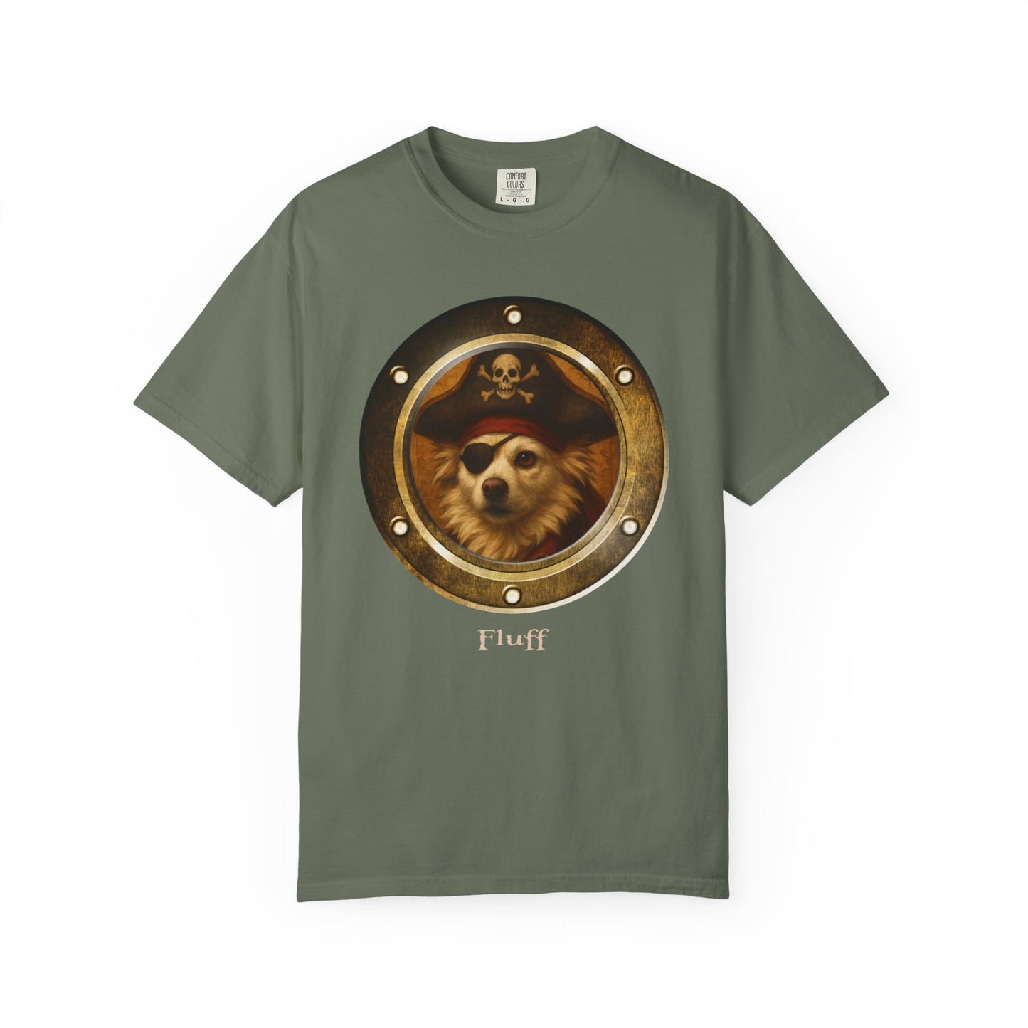 Personalized Comfort Colors T-Shirt | Pirate Pup Design with Your Dog's Photo & Name_Doggo Mojo_T-shirts_17