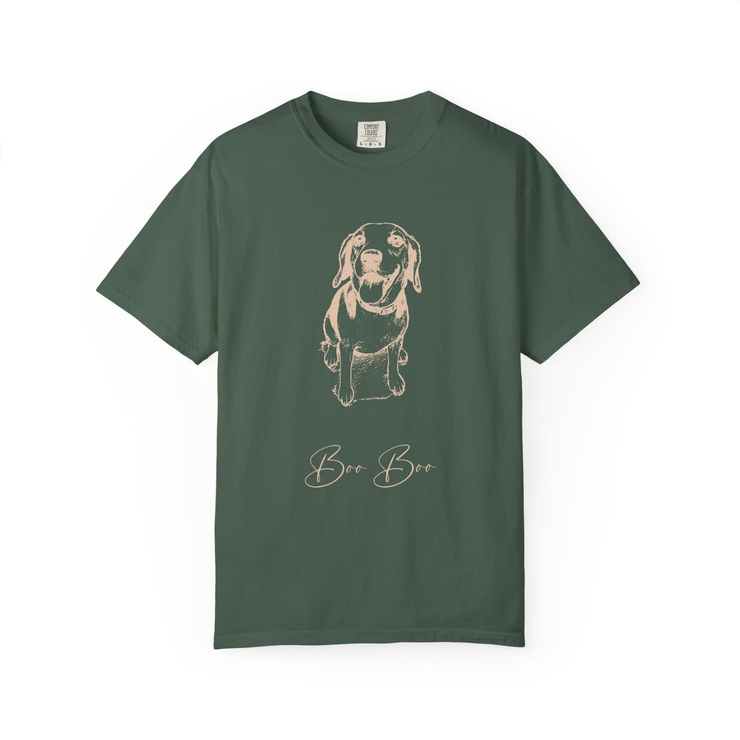 Personalized Comfort Colors Tee | Custom Dog Sketch & Dog's Name_Doggo Mojo_T-shirts_17