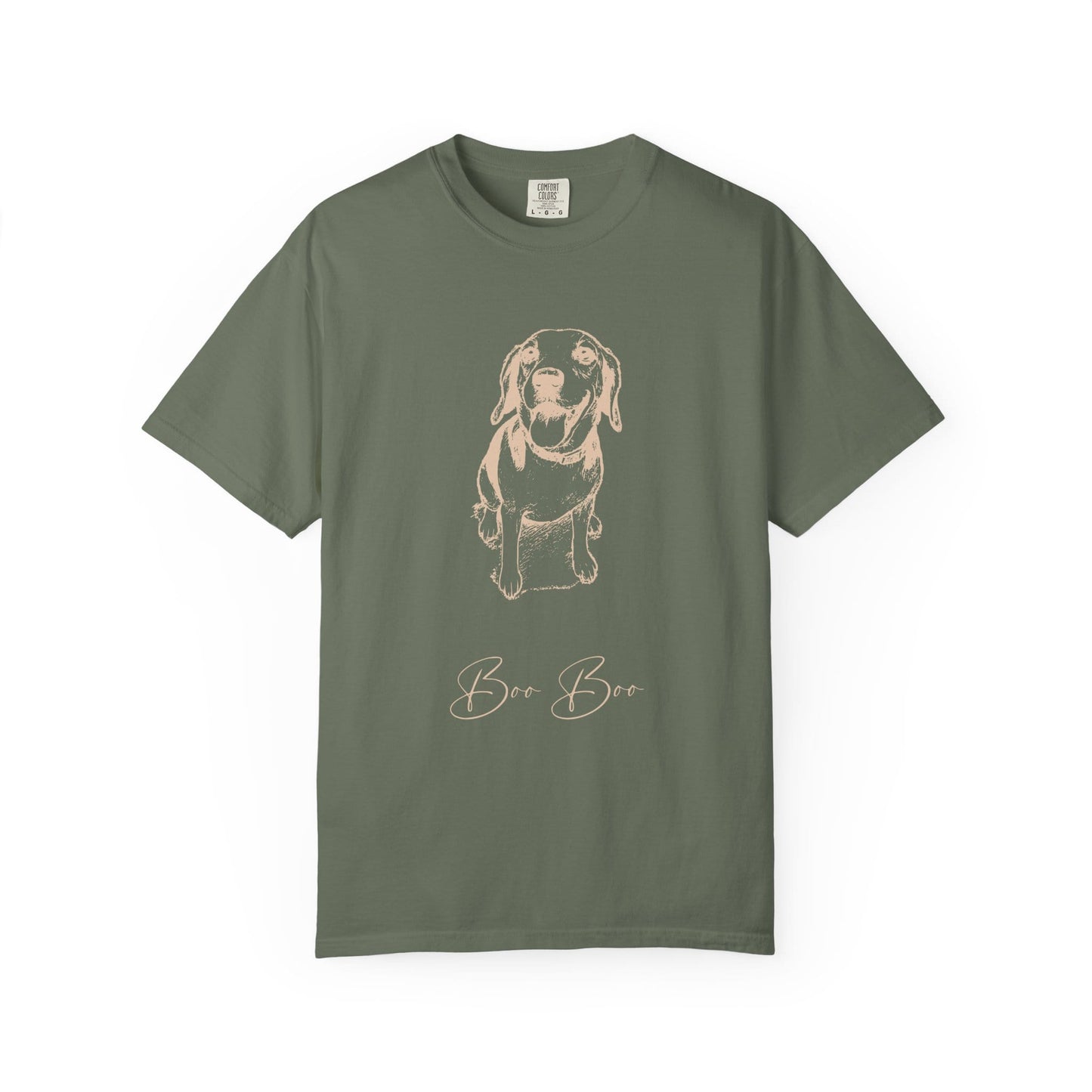 Personalized Comfort Colors Tee | Custom Dog Sketch & Dog's Name_Doggo Mojo_T-shirts_18