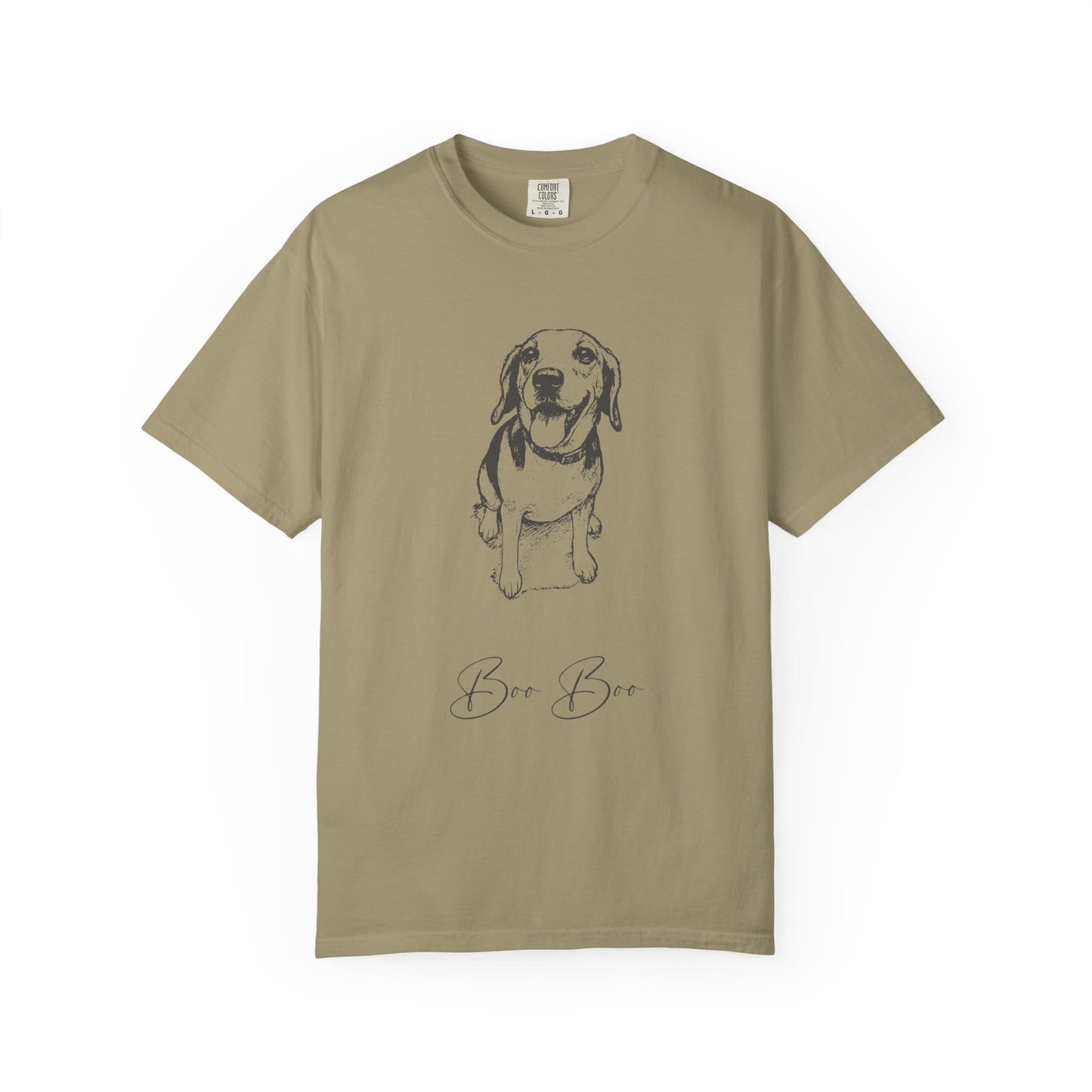 Personalized Comfort Colors Tee | Custom Dog Sketch & Dog's Name_Doggo Mojo_T-shirts_14