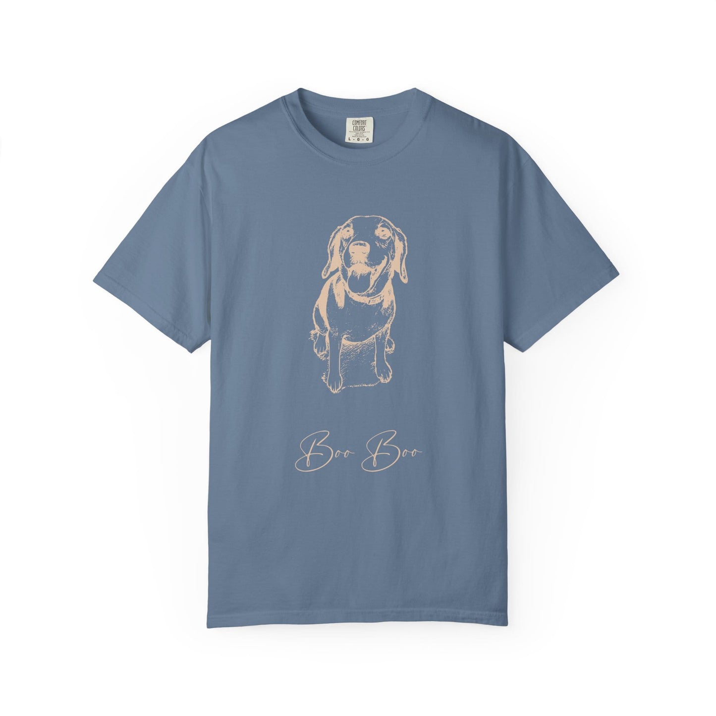 Personalized Comfort Colors Tee | Custom Dog Sketch & Dog's Name_Doggo Mojo_T-shirts_15