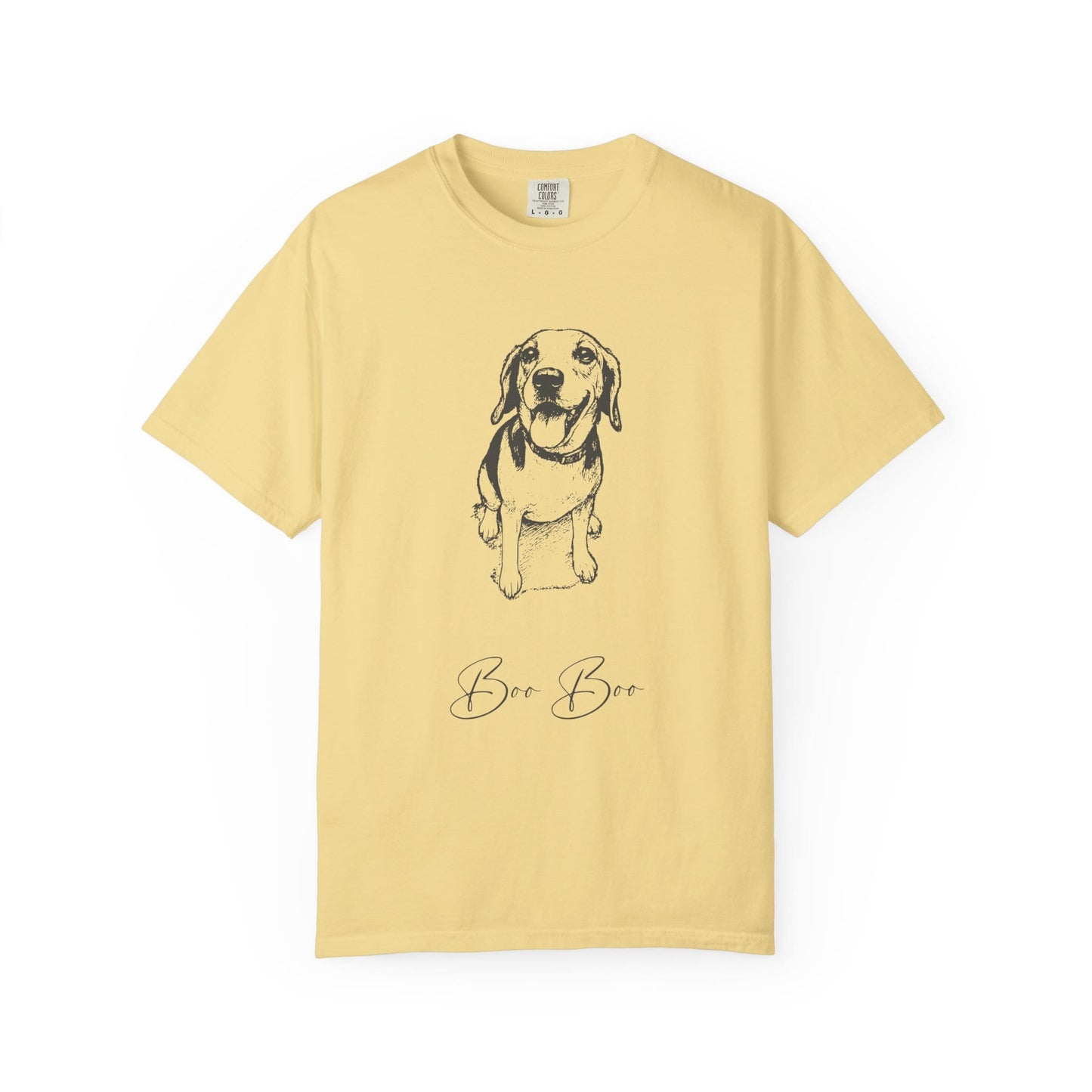 Personalized Comfort Colors Tee | Custom Dog Sketch & Dog's Name_Doggo Mojo_T-shirts_11