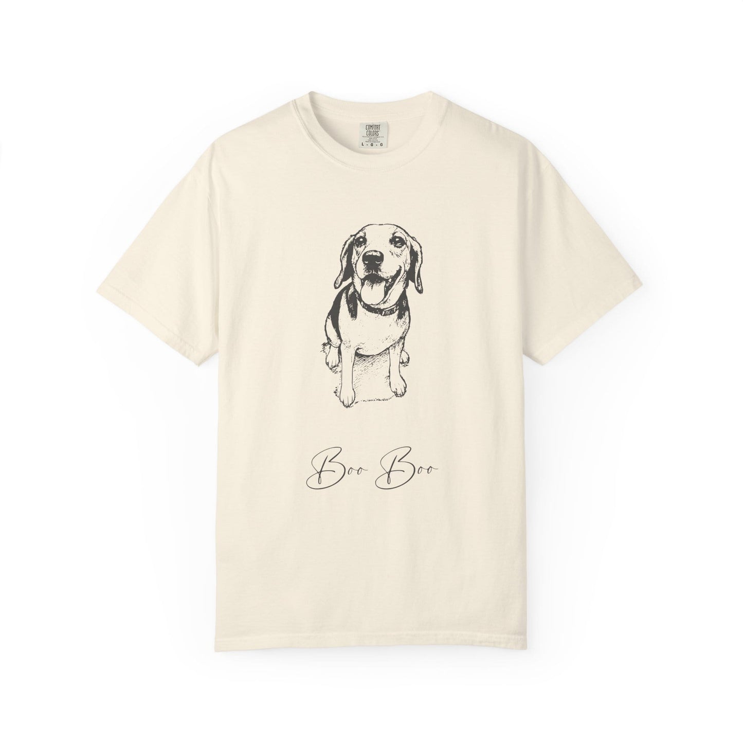 Personalized Comfort Colors Tee | Custom Dog Sketch & Dog's Name_Doggo Mojo_T-shirts_10