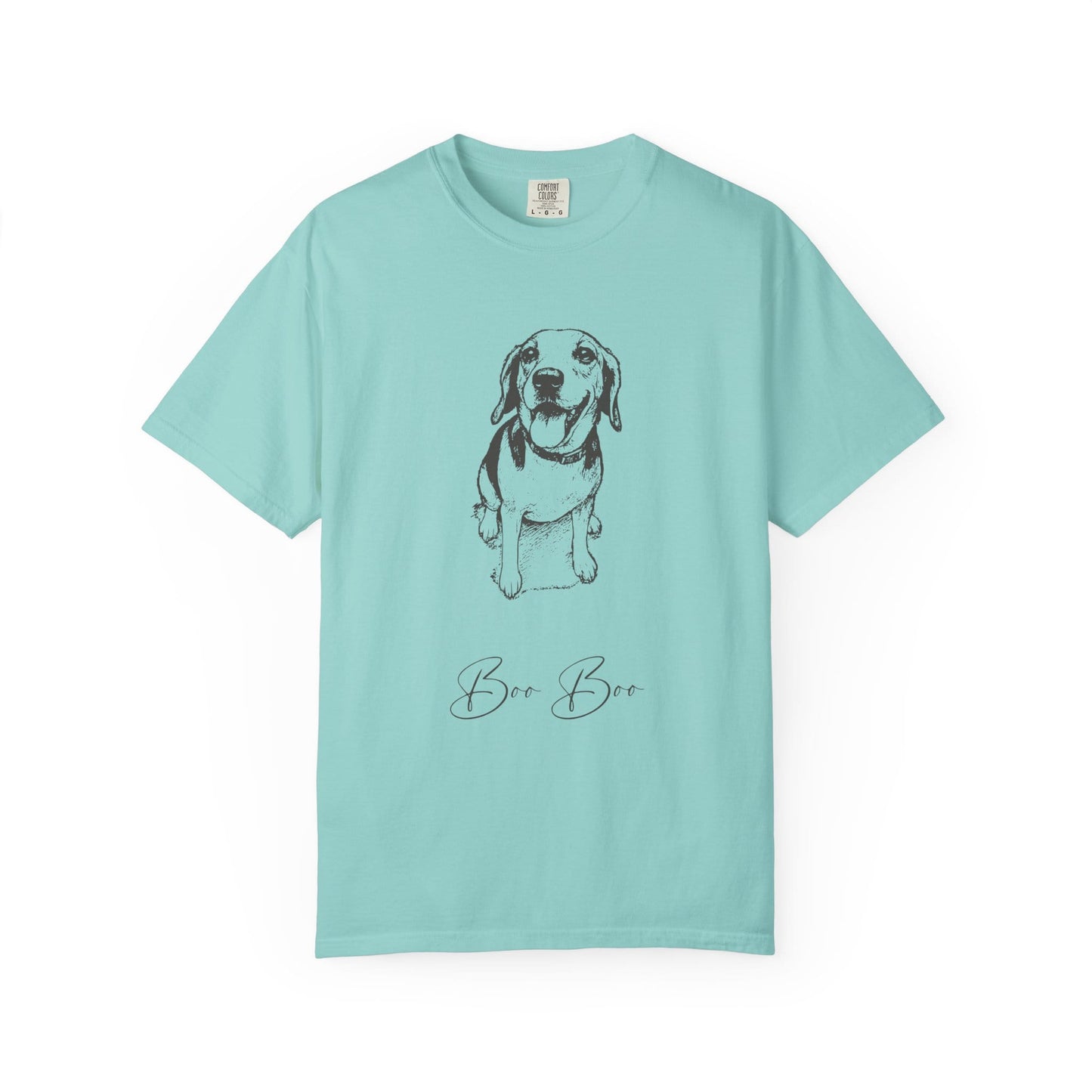 Personalized Comfort Colors Tee | Custom Dog Sketch & Dog's Name_Doggo Mojo_T-shirts_12