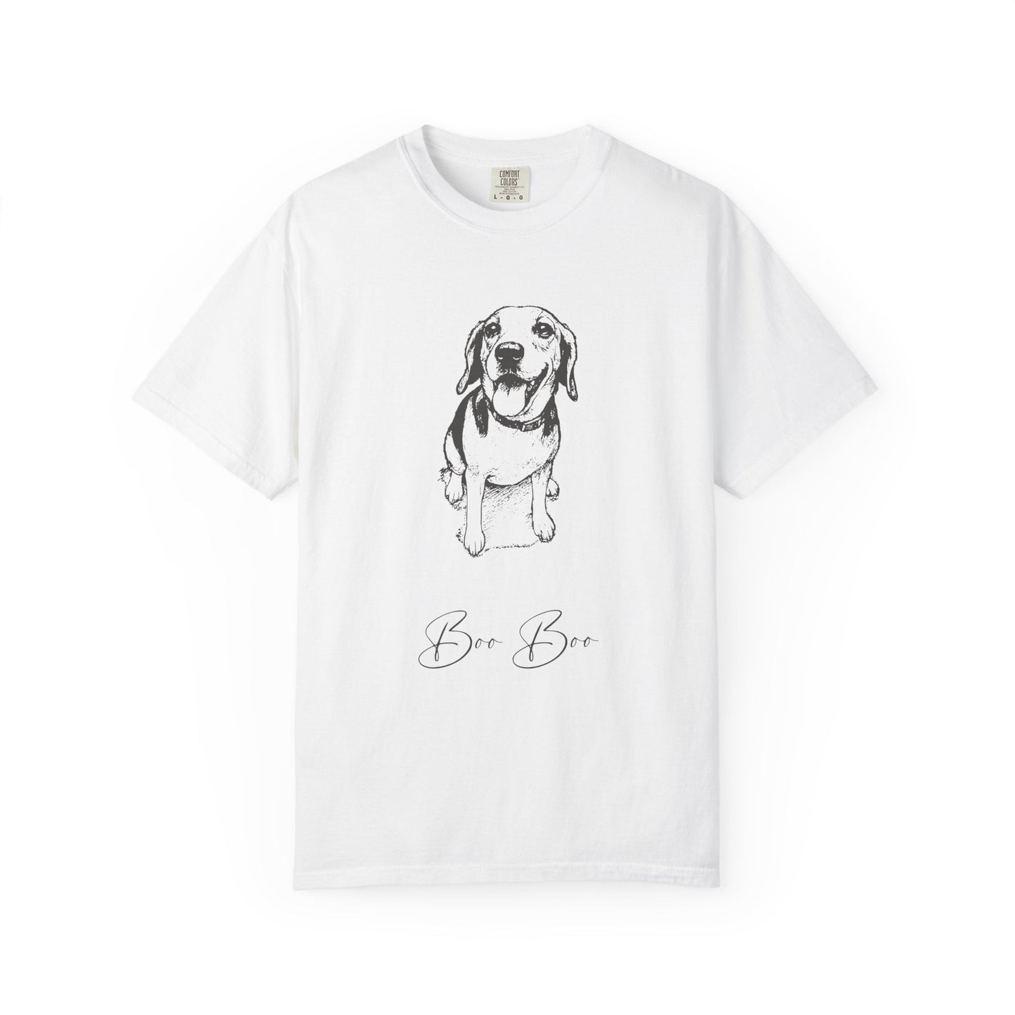 Personalized Comfort Colors Tee | Custom Dog Sketch & Dog's Name_Doggo Mojo_T-shirts_21