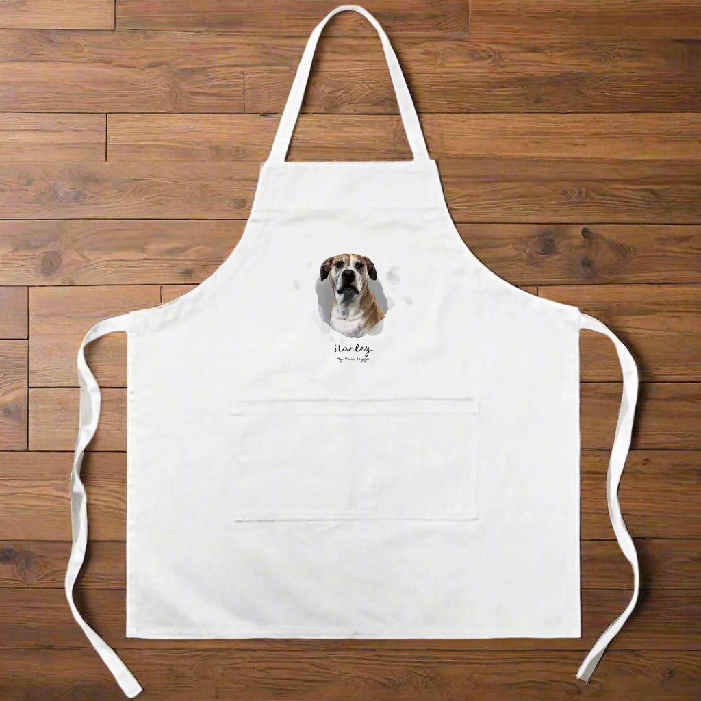 Personalized Cotton Apron: My Main Doggo with Your Dog's Photo & Name_Doggo Mojo_Aprons_2