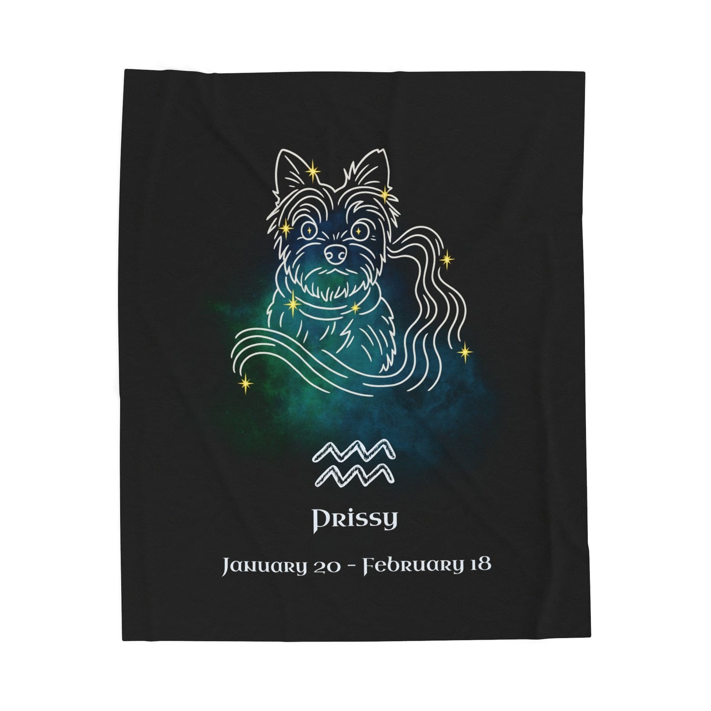 Personalized Dog Blanket | Aquarius Zodiac Design with Your Dog's Photo & Name_Doggo Mojo_Blankets_9