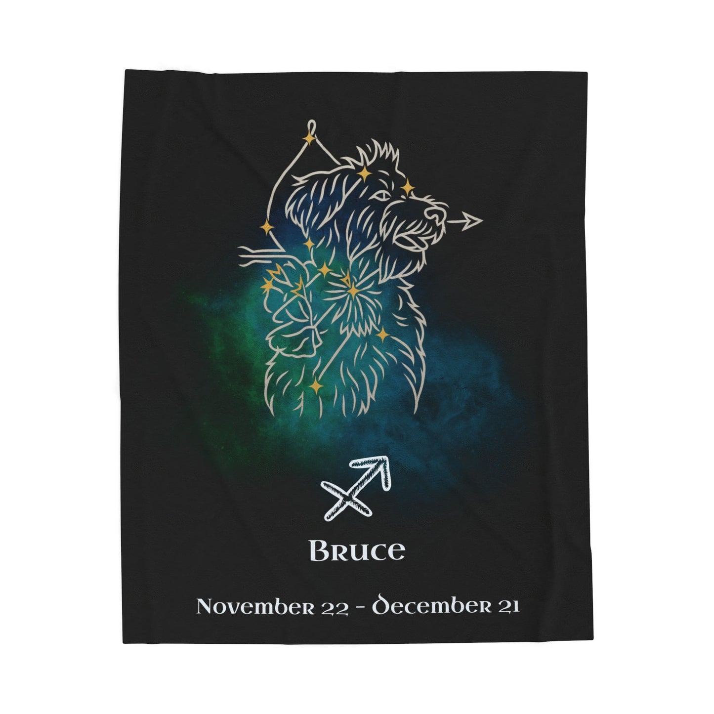 Personalized Dog Blanket | Sagittarius Zodiac Design with Your Dog's Photo & Name_Doggo Mojo_Blankets_8