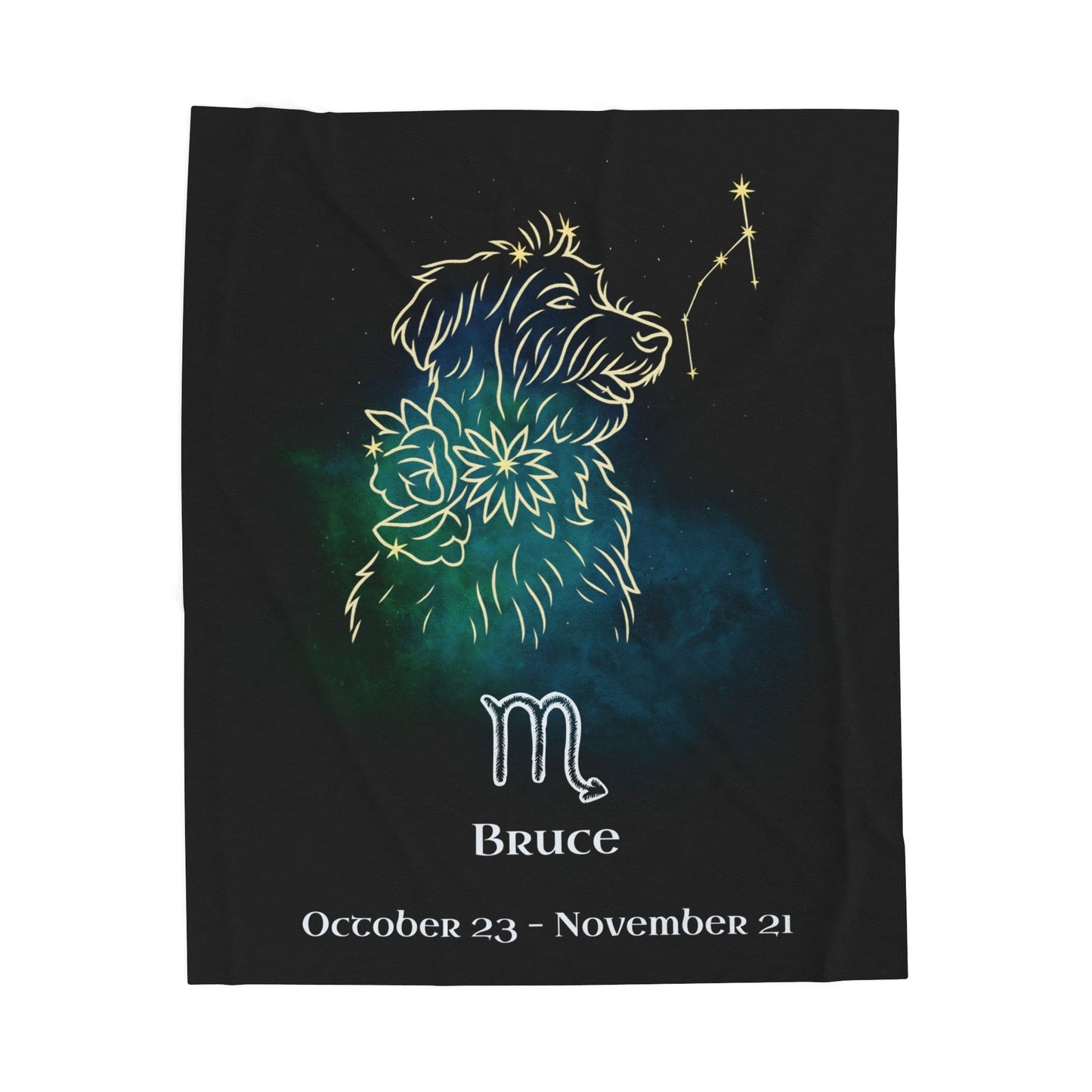 Personalized Dog Blanket | Scorpio Zodiac Design with Your Dog's Photo & Name_Doggo Mojo_Blankets_8