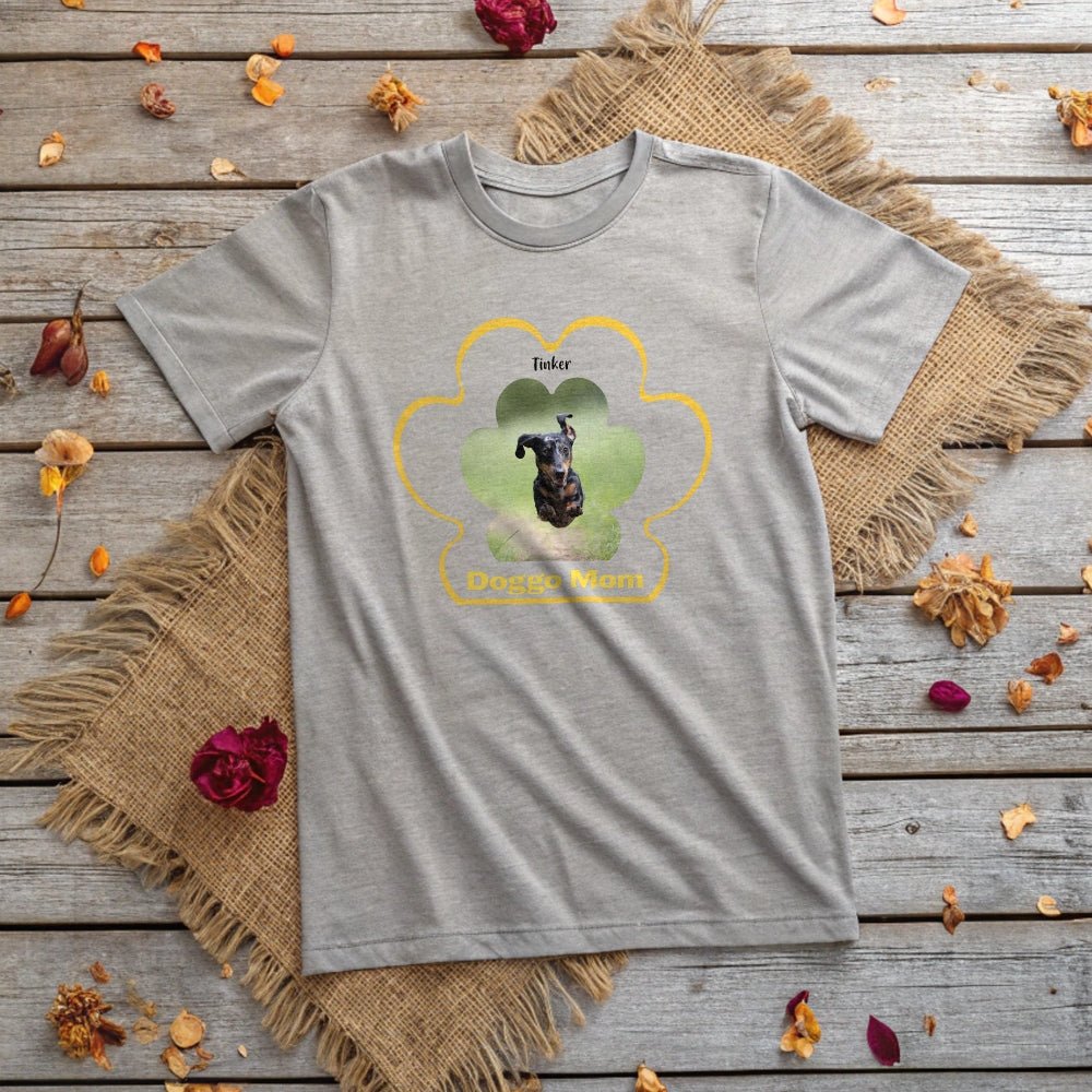 Personalized Dog Mom T-Shirt: Custom Photo & Paw Print Design_Doggo Mojo_T-shirts_5
