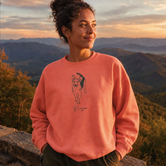 Personalized Heritage Dog Sweatshirt | Custom Pet Sketch Comfort Colors Crewneck_Doggo Mojo_Sweatshirt_2