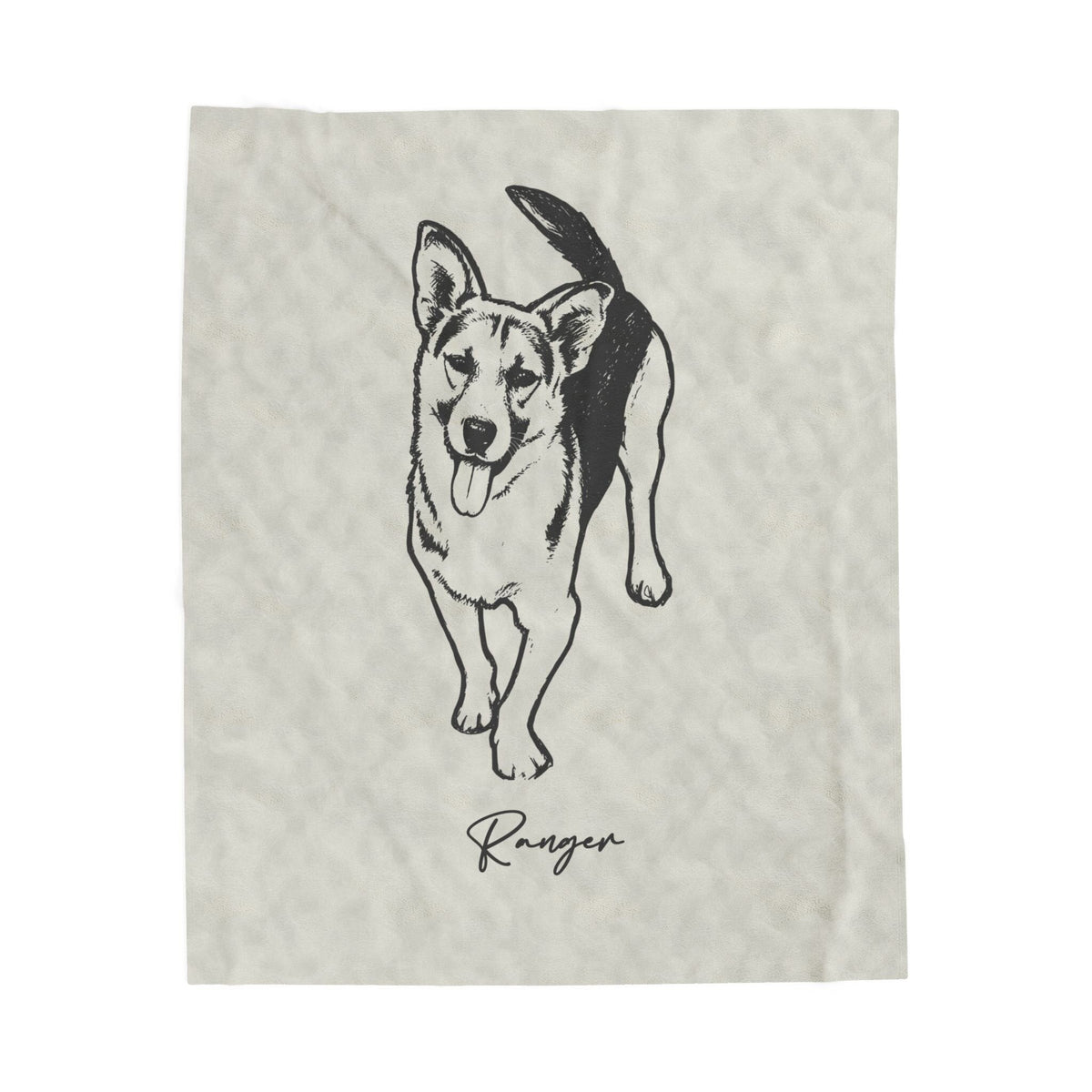 Personalized Heritage Dog Velveteen Blanket | Modern Sketch Photo Upload_Doggo Mojo_Velveteen Blankets_7