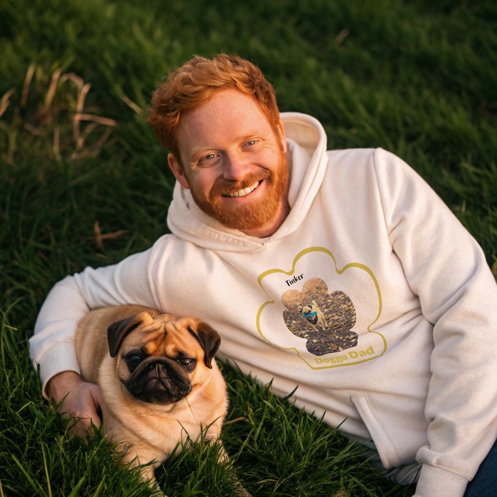 Personalized Hoodie: Dog Dad Paw Print with Your Dog's Photo & Name_Doggo Mojo_Hoodies_1