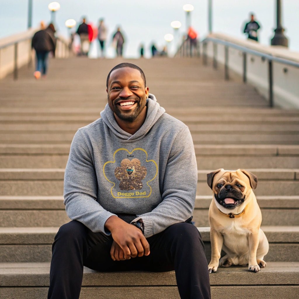 Personalized Hoodie: Dog Dad Paw Print with Your Dog's Photo & Name_Doggo Mojo_Hoodies_2