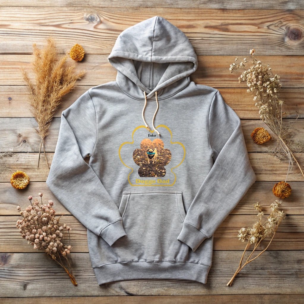 Personalized Hoodie: Dog Dad Paw Print with Your Dog's Photo & Name_Doggo Mojo_Hoodies_5