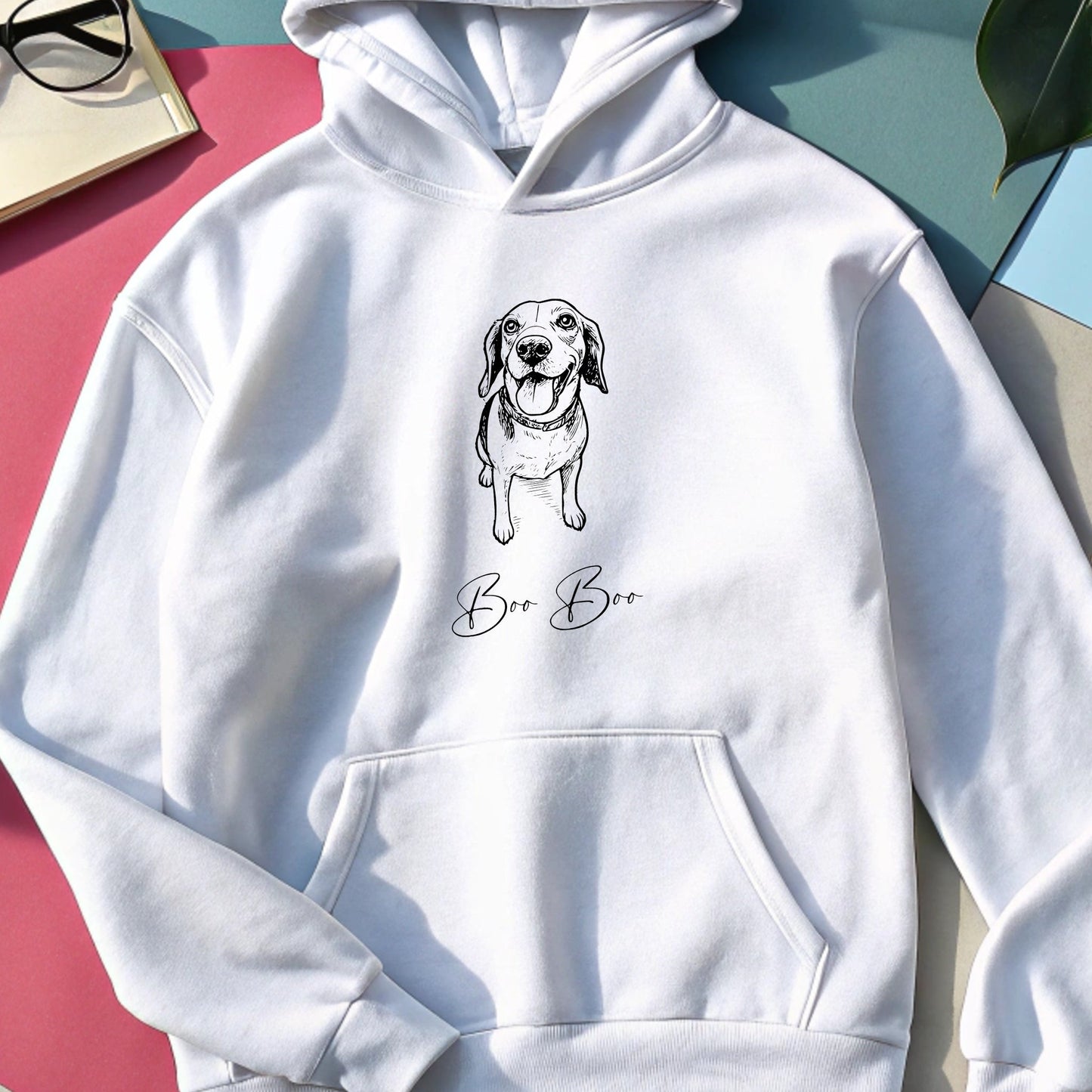 Personalized Hoodie | Modern Sketch Portrait with Your Dog's Photo & Name_Doggo Mojo_Hoodies_6
