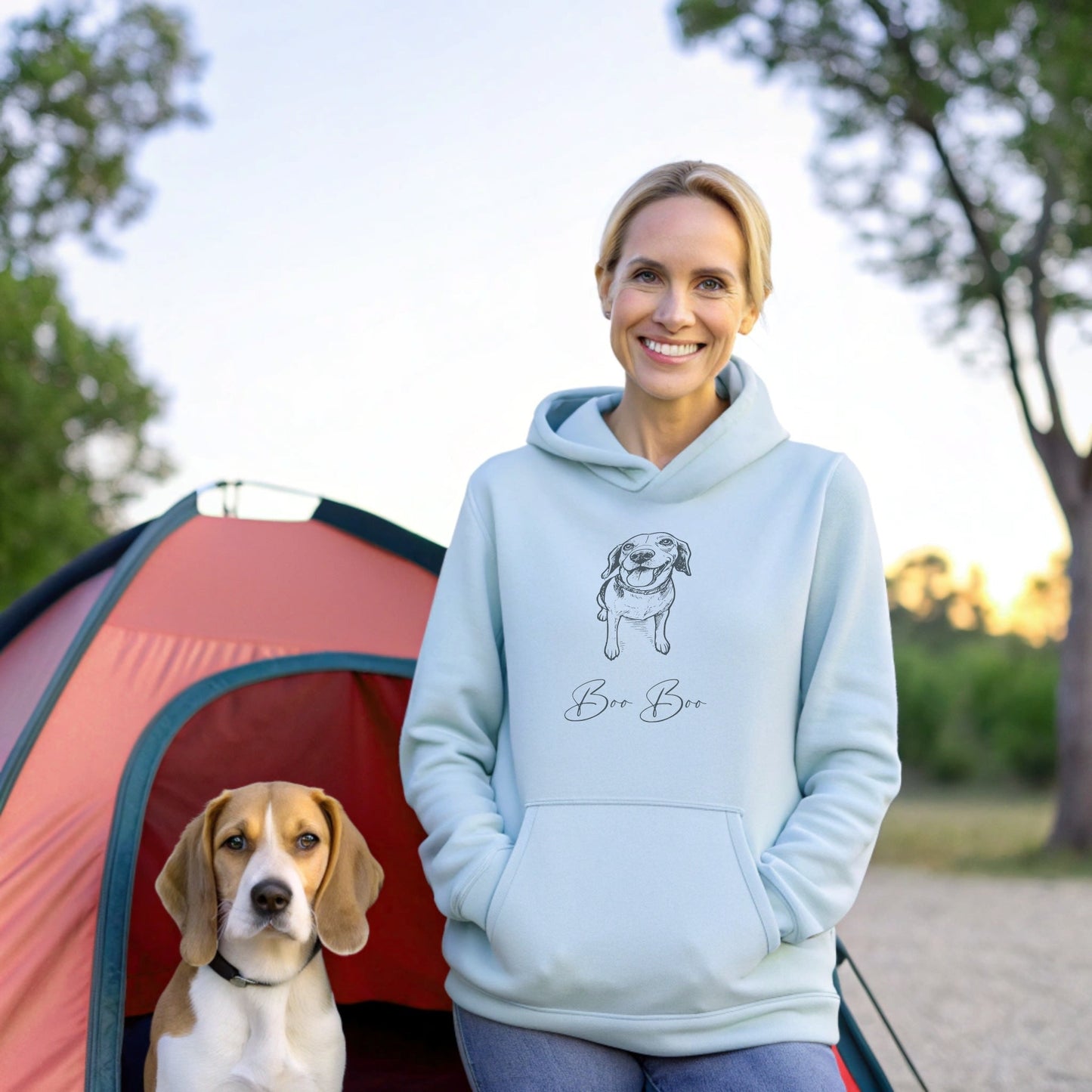 Personalized Hoodie | Modern Sketch Portrait with Your Dog's Photo & Name_Doggo Mojo_Hoodies_5