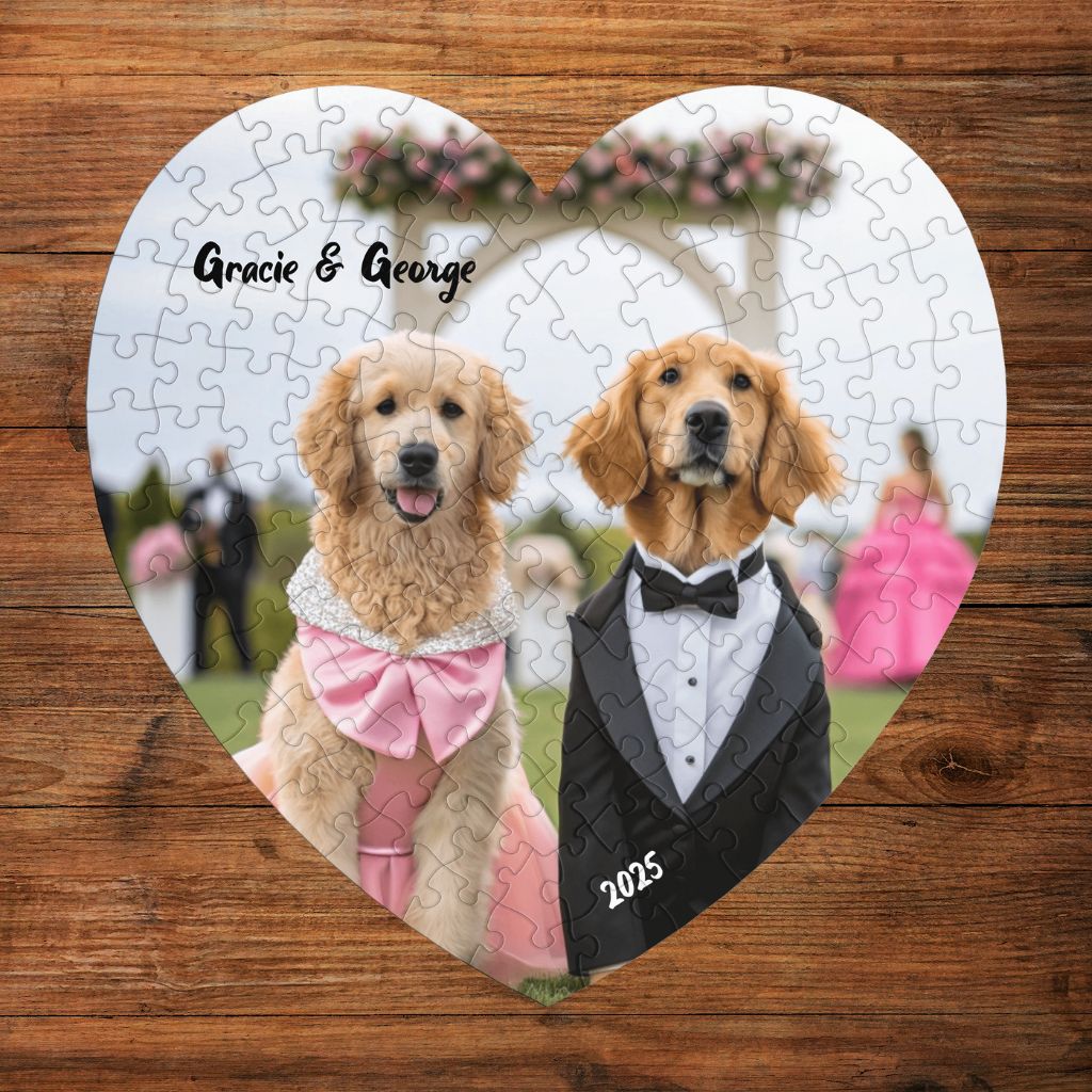 Personalized Jigsaw Puzzle: Heart (118pc) with Your Dog's Photo, Name & Year_Doggo Mojo_Puzzles_4